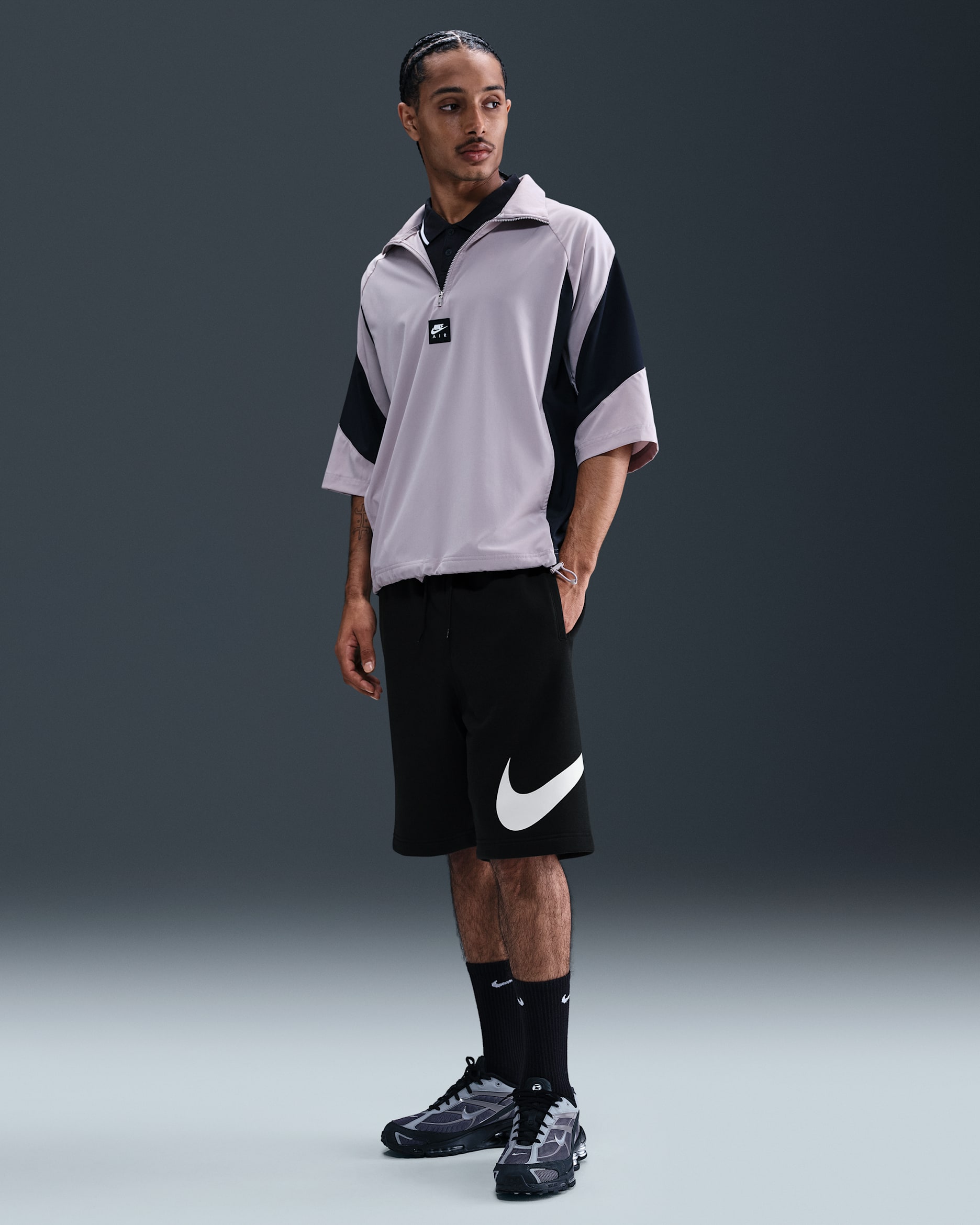Nike Club Men's Fleece Shorts - Black/Black/White