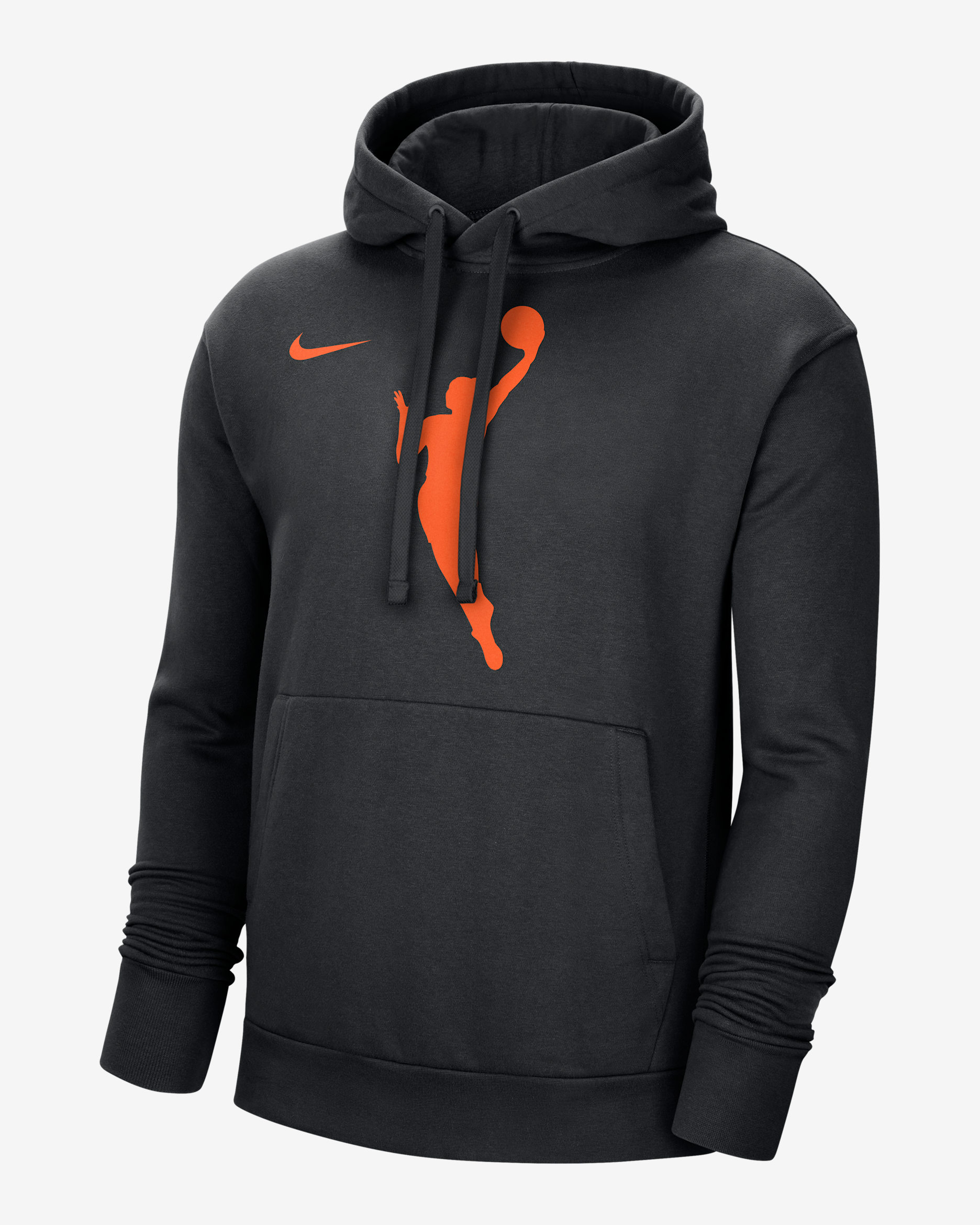 WNBA Nike Fleece Pullover Hoodie - Black/Brilliant Orange