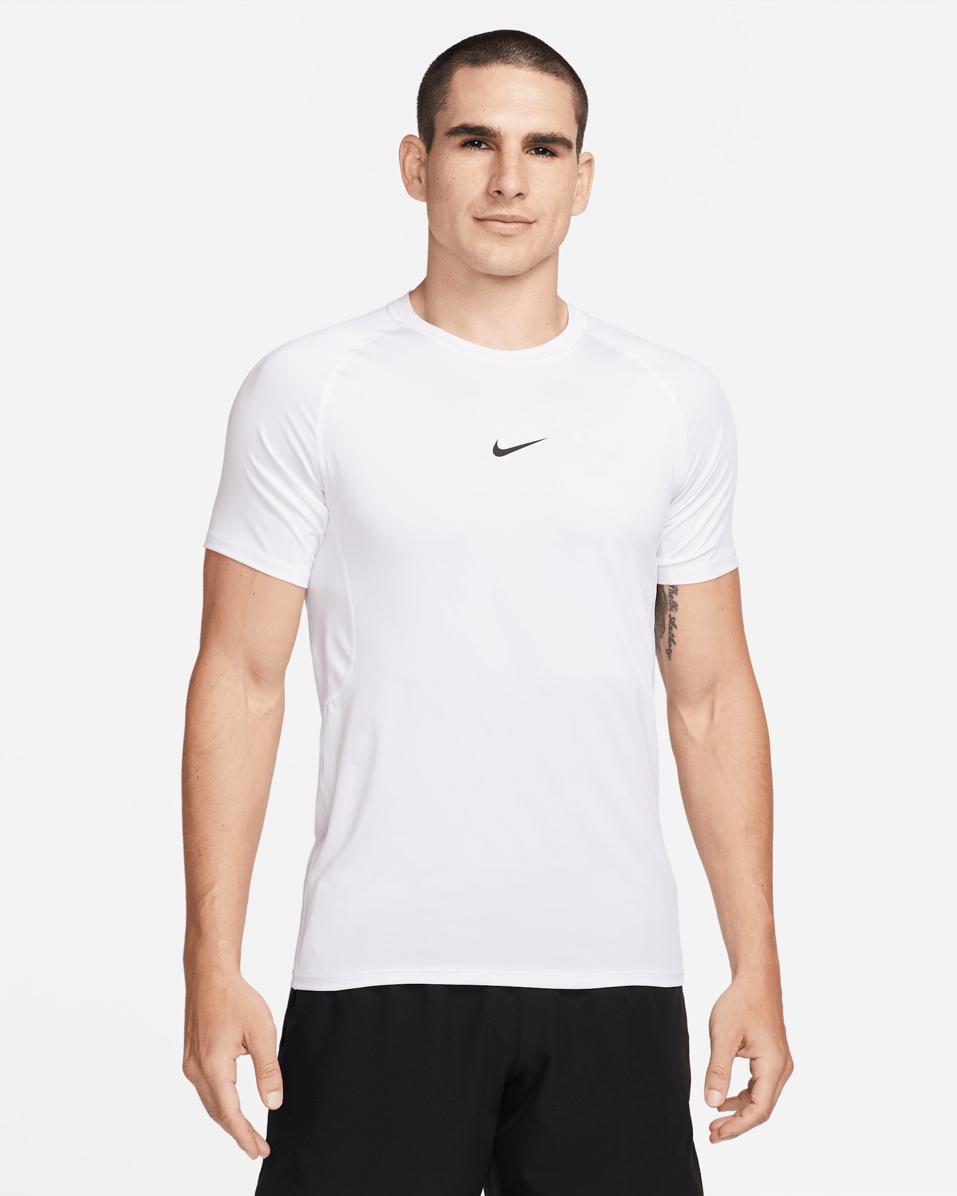 Nike Pro Men's Dri-FIT Slim Short-Sleeve Top - White/Black