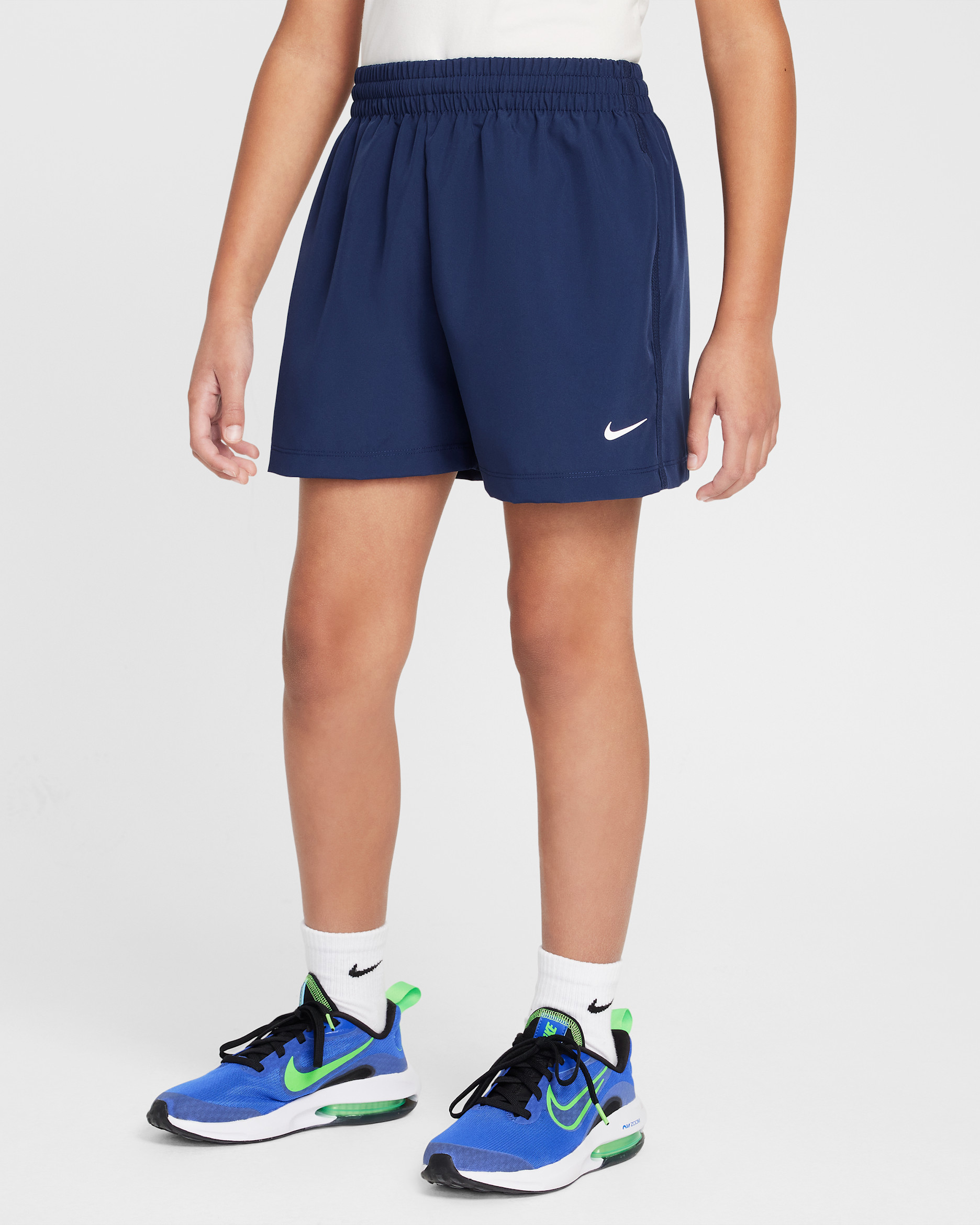 Nike Multi Big Kids' Dri-FIT 4" Woven Shorts - Midnight Navy/White