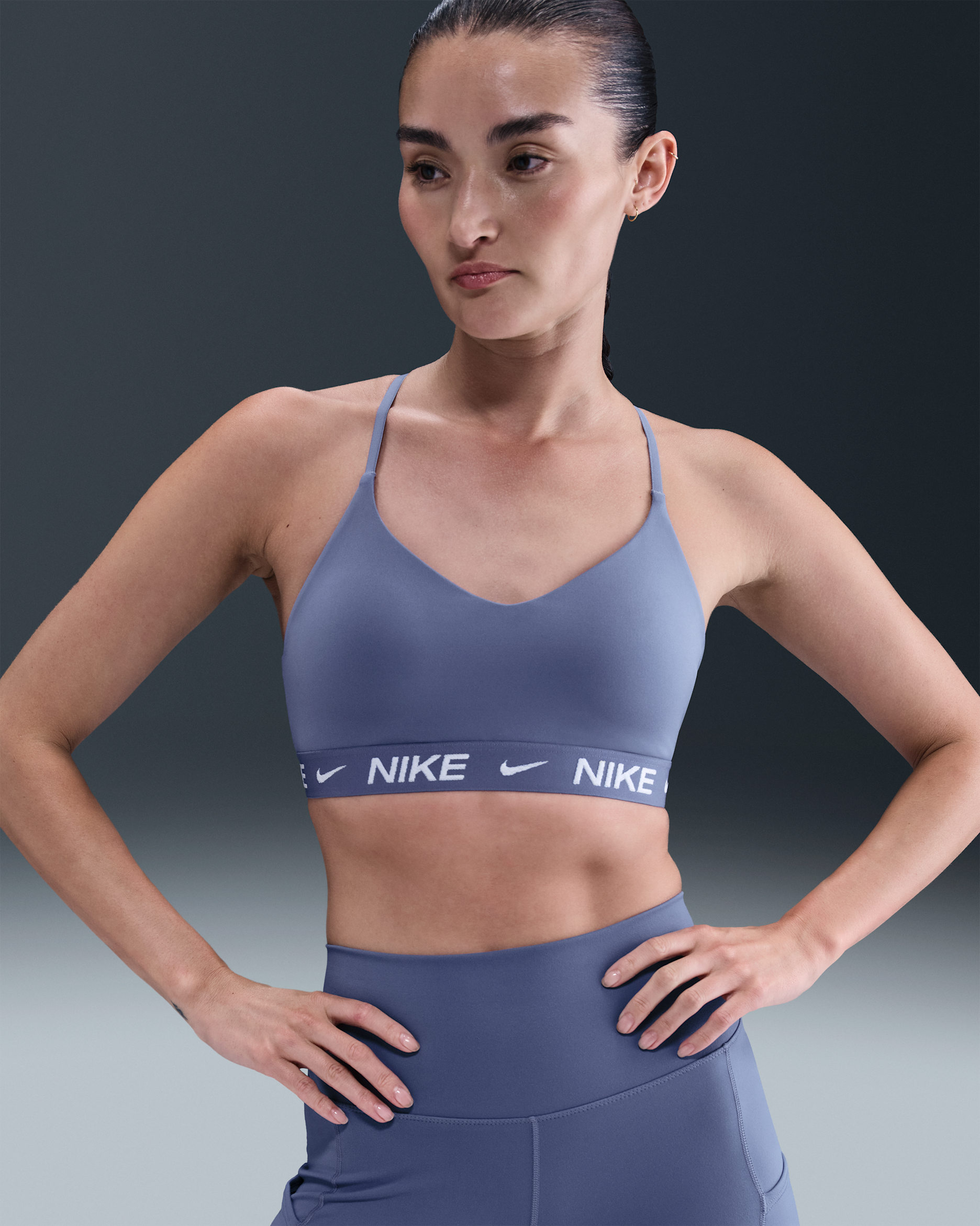 Nike Indy Light-Support Women's Padded Adjustable Sports Bra - World Indigo