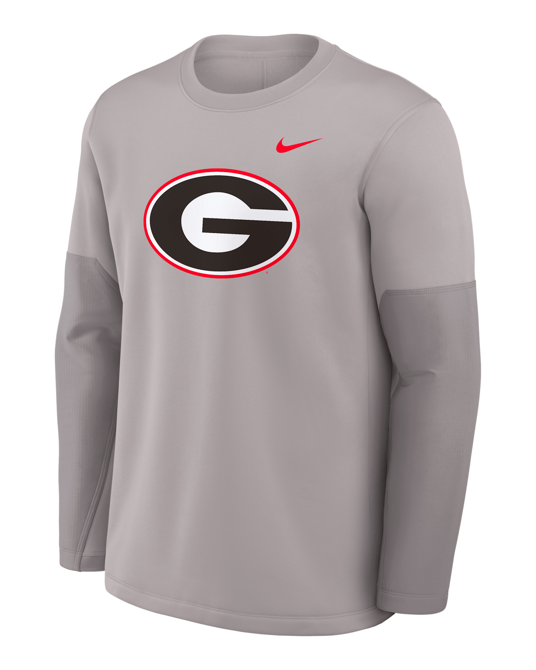 Georgia Sideline Coach Men's Nike Therma-FIT College Long-Sleeve T-Shirt - Grey