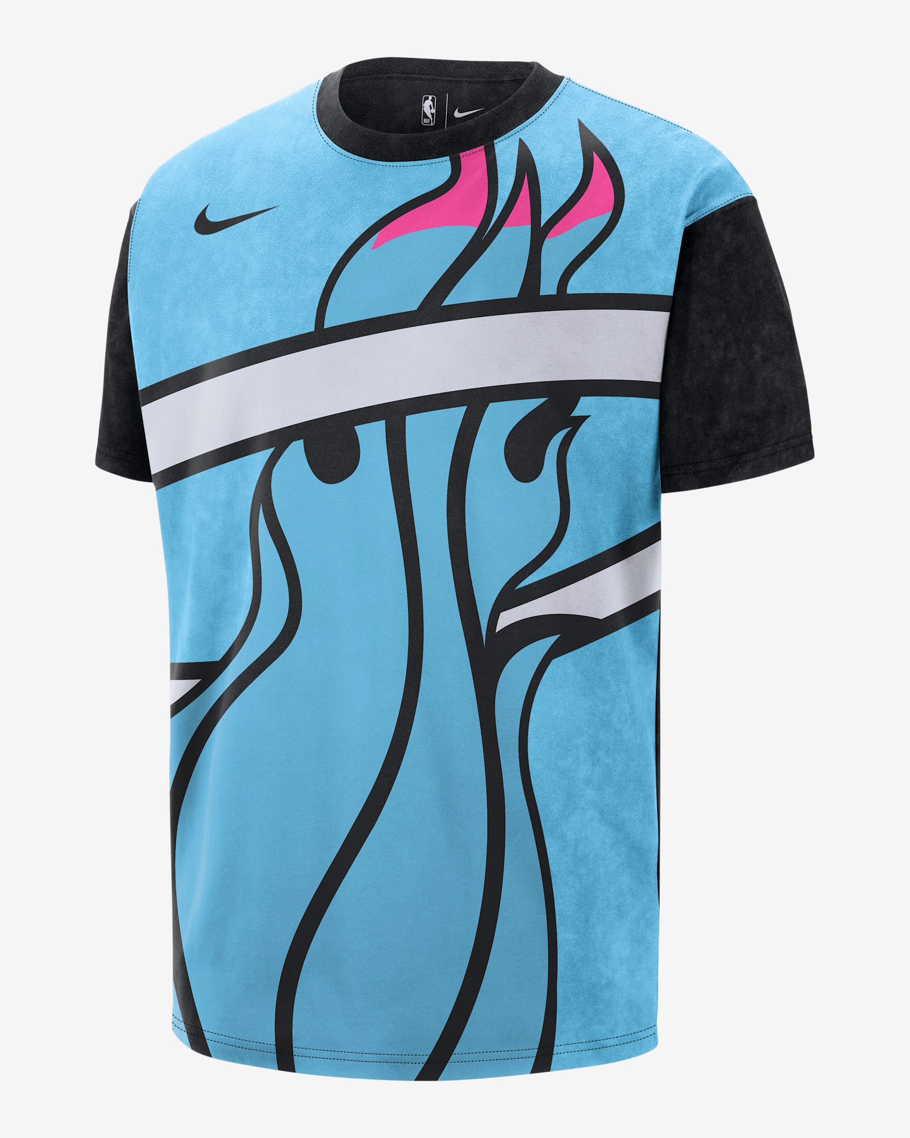 Miami Heat Essential City Edition Men's Nike NBA Max90 T-Shirt - Blue Gale/Black