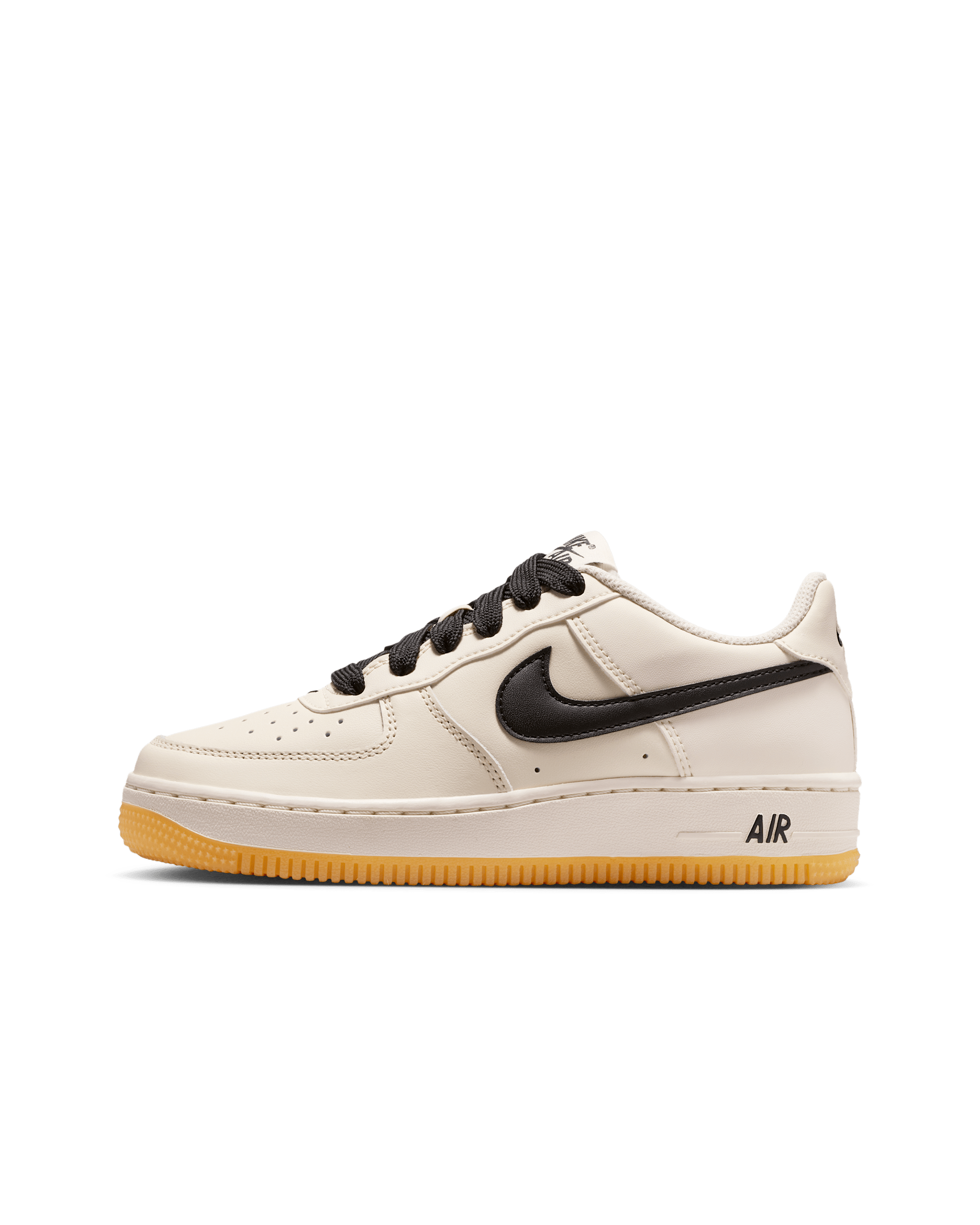 Nike Air Force 1 LV8 Big Kids' Shoes - Soft Pearl/Gum Light Brown/Metallic Silver/Black