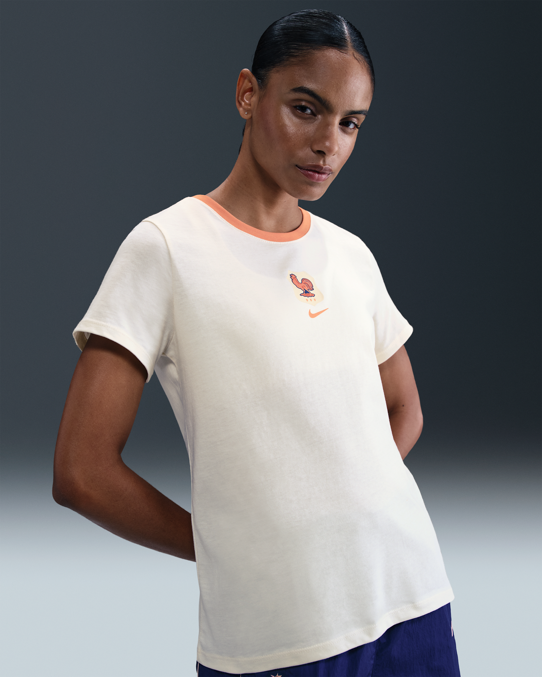 T-shirt Nike Football FFF pour femme - Pale Ivory