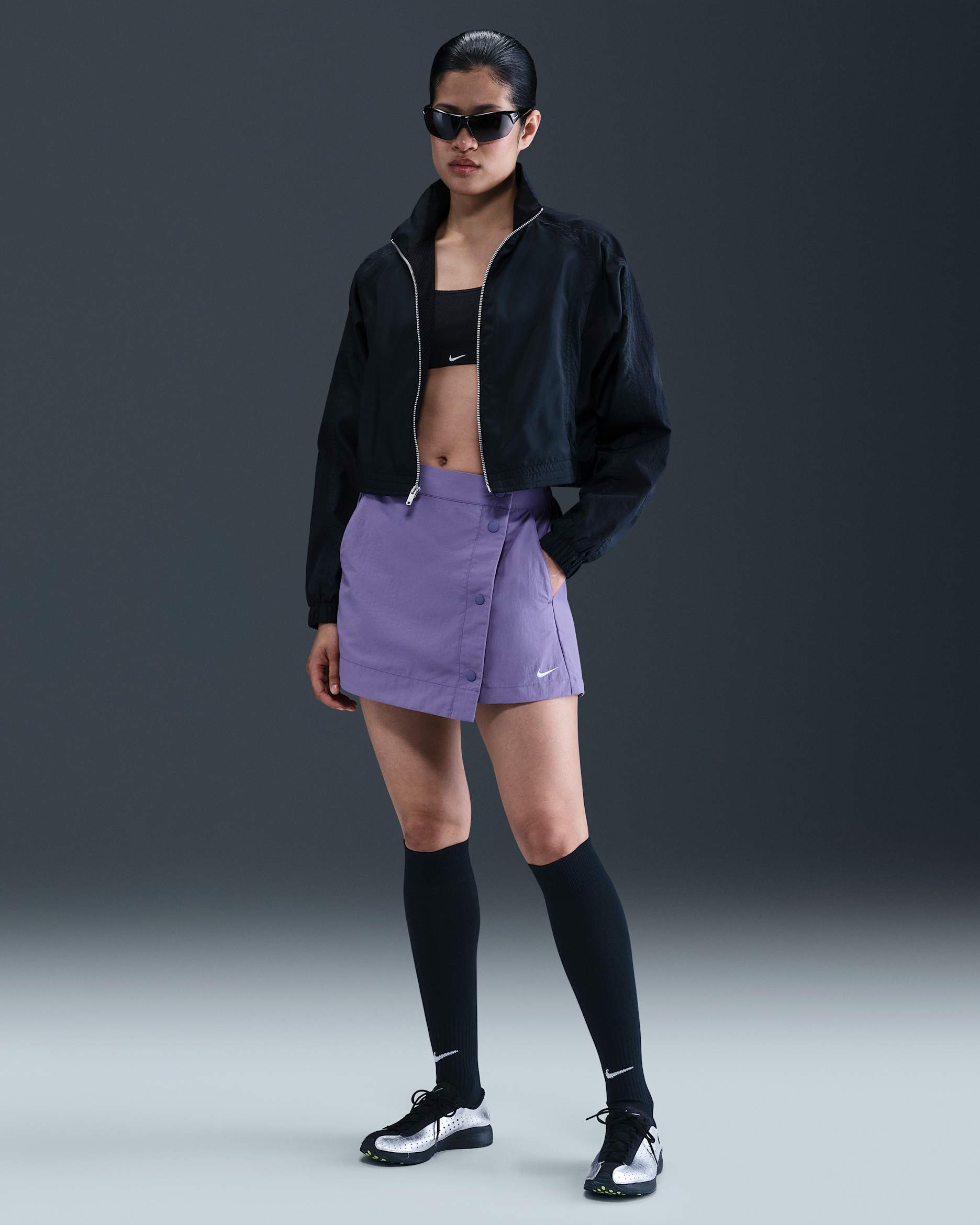 나이키 스포츠웨어 에센셜 여성 우븐 스코트 - 더스티 애미시스트/화이트