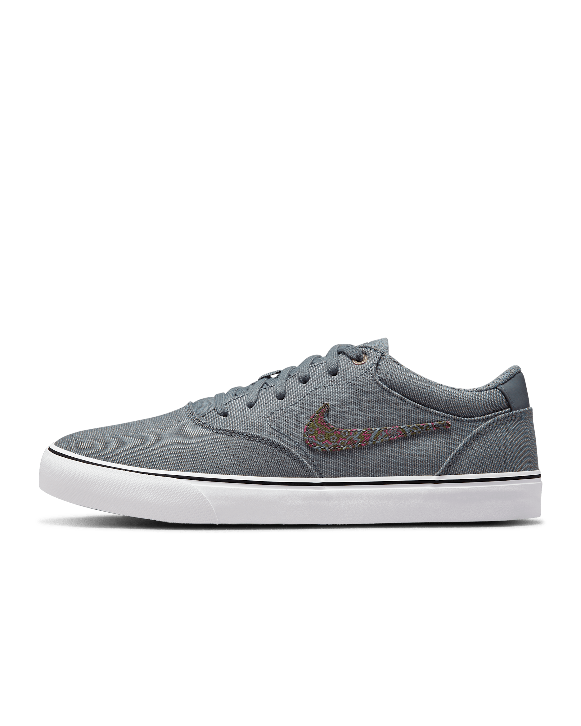 Nike SB Chron 2 Canvas Premium Skate Shoes - Cool Grey/Sail/White/Sangria