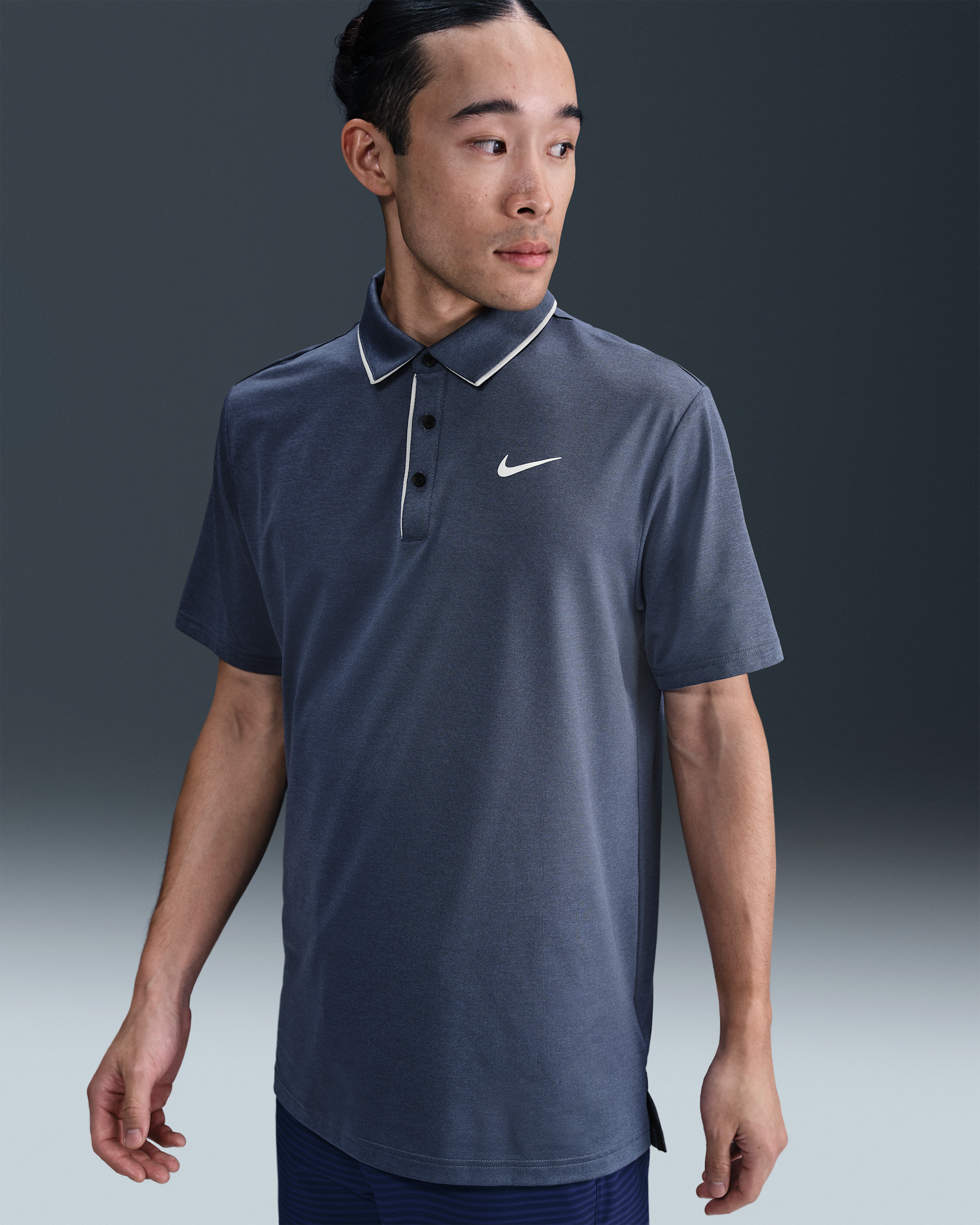 나이키 투어 남성 드라이 핏 골프 폴로 - 디퓨즈드 블루/화이트