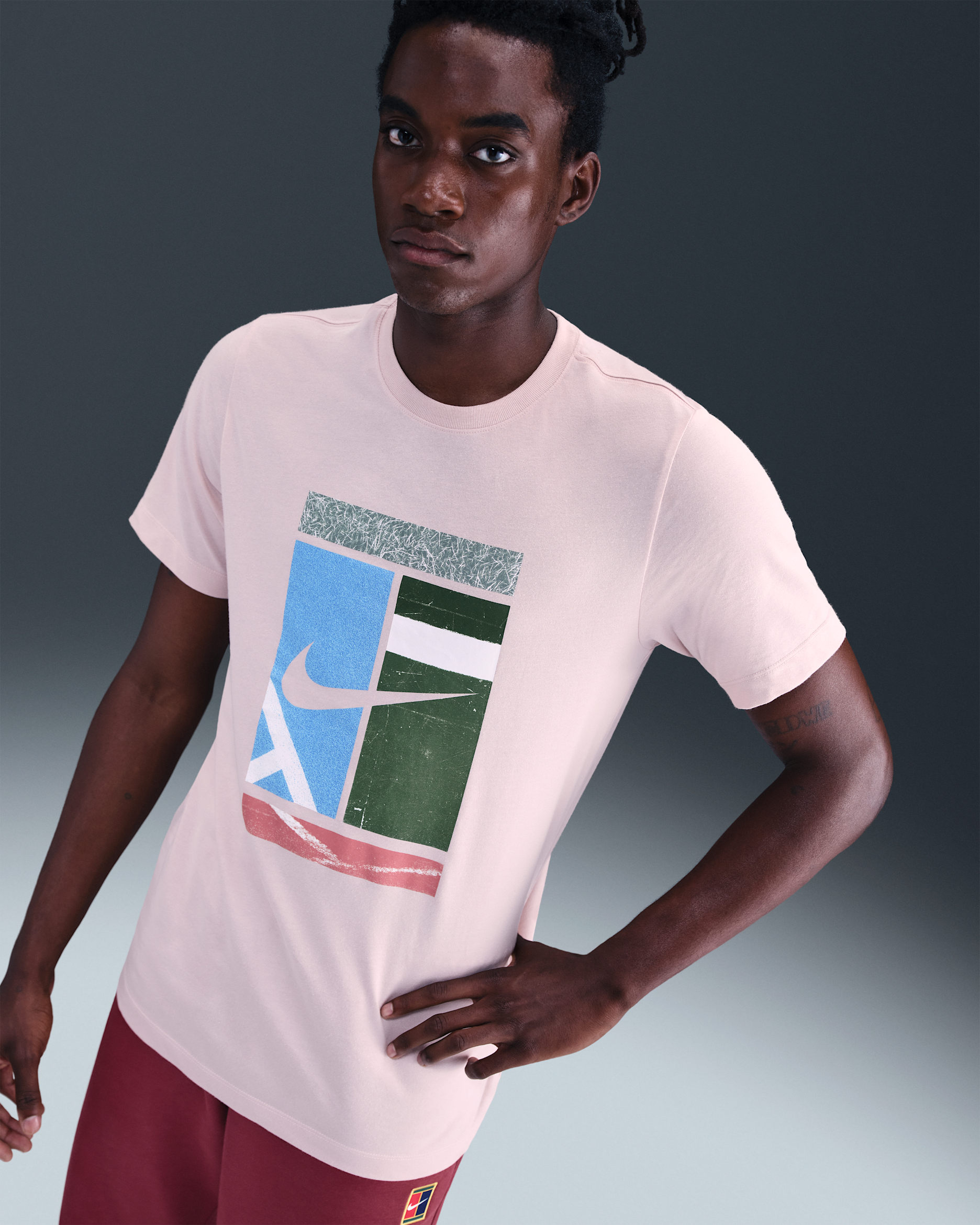 NikeCourt Dri-FIT T-Shirt (Herren) - Silt Red