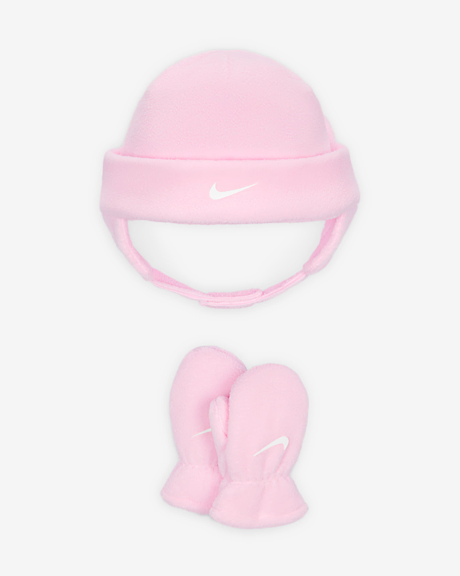Nike Toddler Fleece Beanie and Mittens Set - Pink Foam