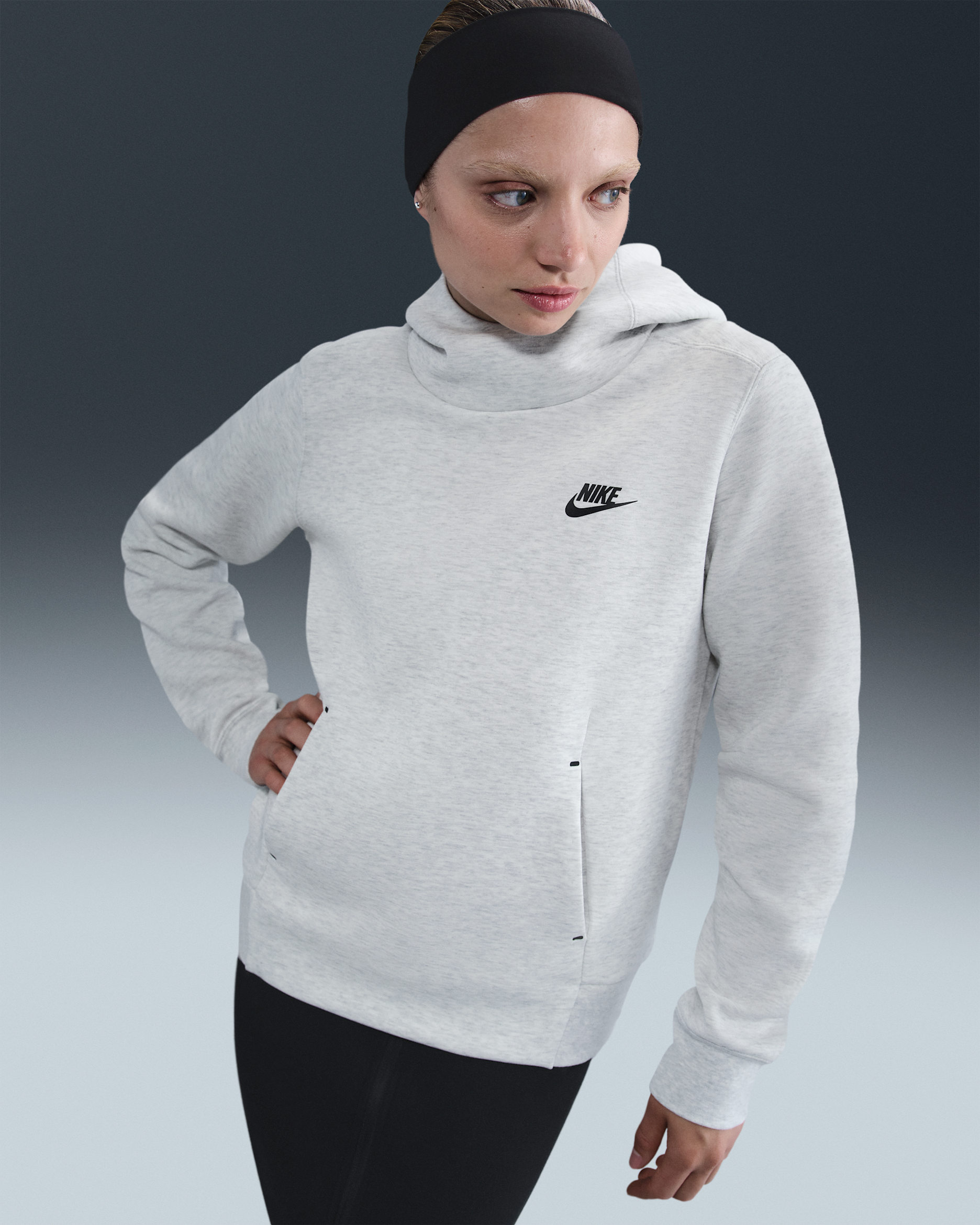 Nike Sportswear Tech Fleece Women's Hoodie - Light Grey/Heather/Black
