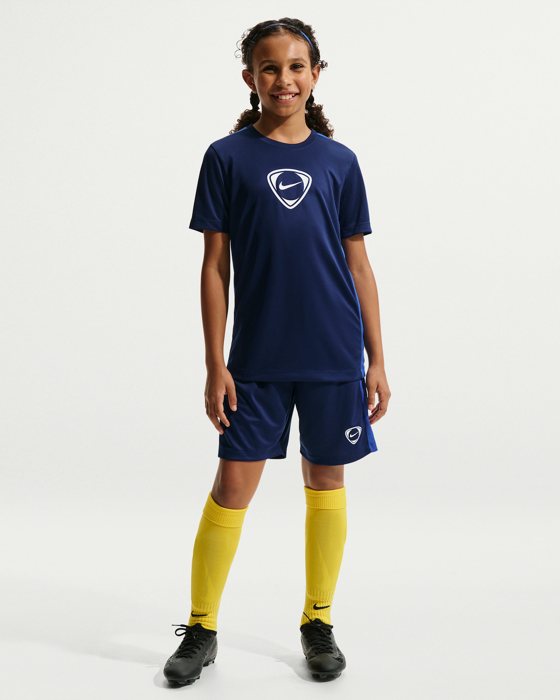 Nike Academy+ Dri-FIT fotbollsshorts för ungdom - Blue Void/Game Royal/Vit