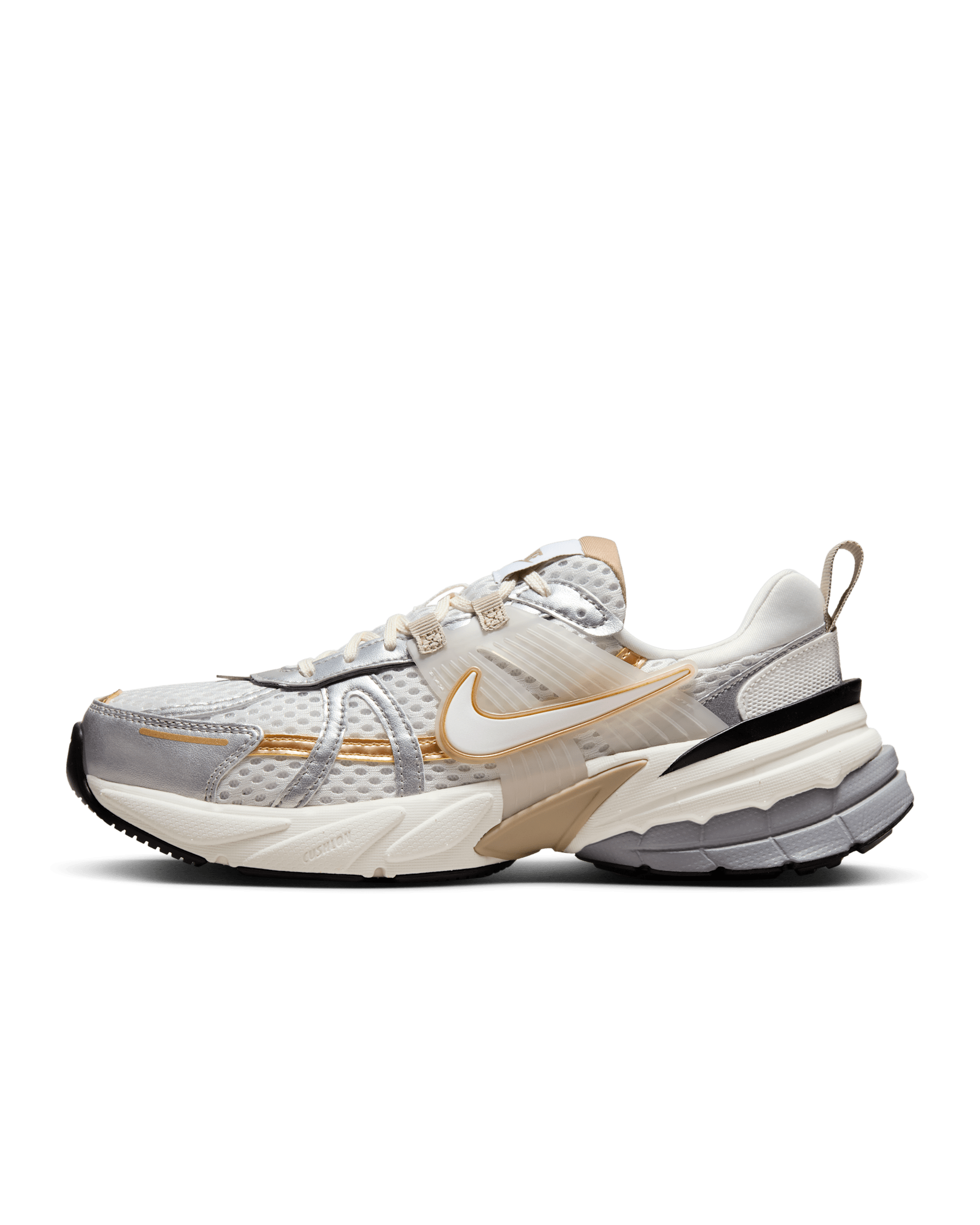 Nike V2K Run Women's Shoes - White/Khaki/Metallic Silver/White