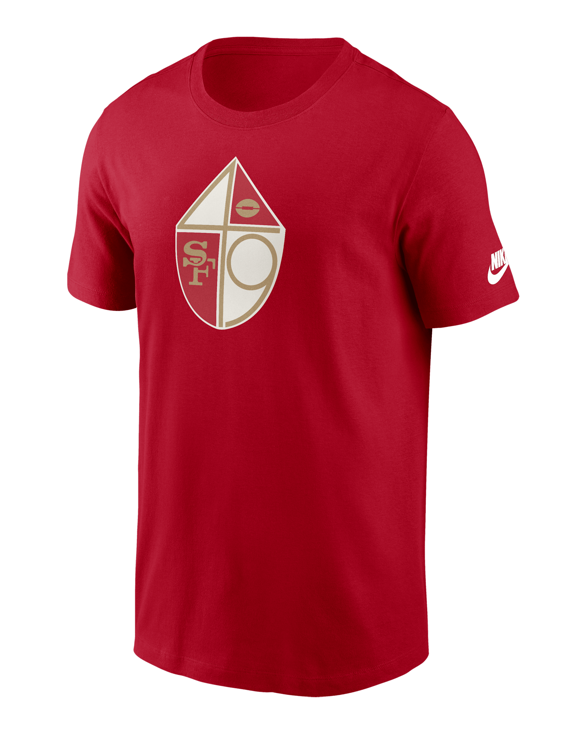 Playera Nike de la NFL para hombre San Francisco 49ers Rewind Logo Essential - Rojo