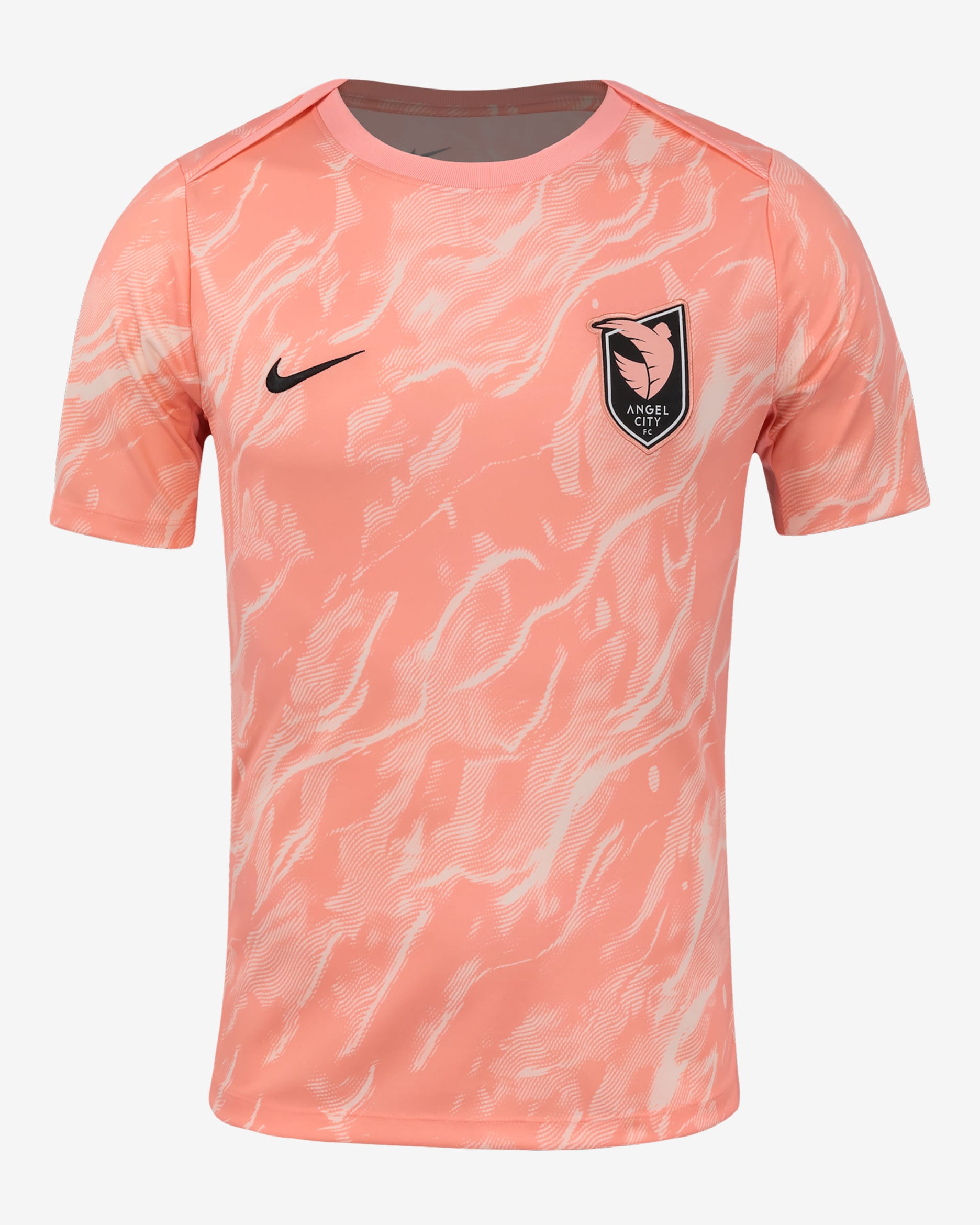 Angel City FC 2025 Men's Nike NWSL Short-Sleeve Pre-Match Top - Light Soft Pink/Bleached Coral