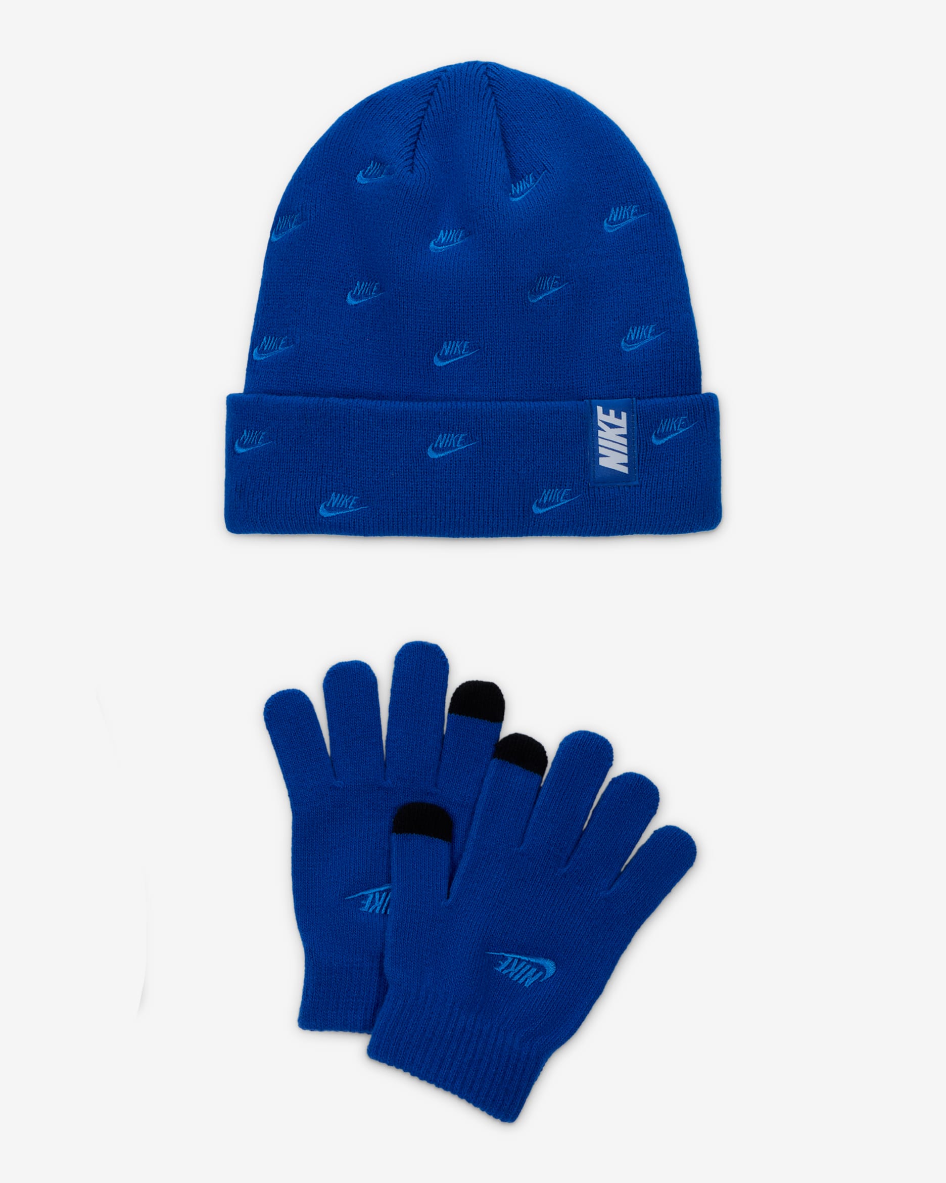 Conjunto de gorro Peak de dos piezas para niño talla grande Nike Futura Toss - Royal juego