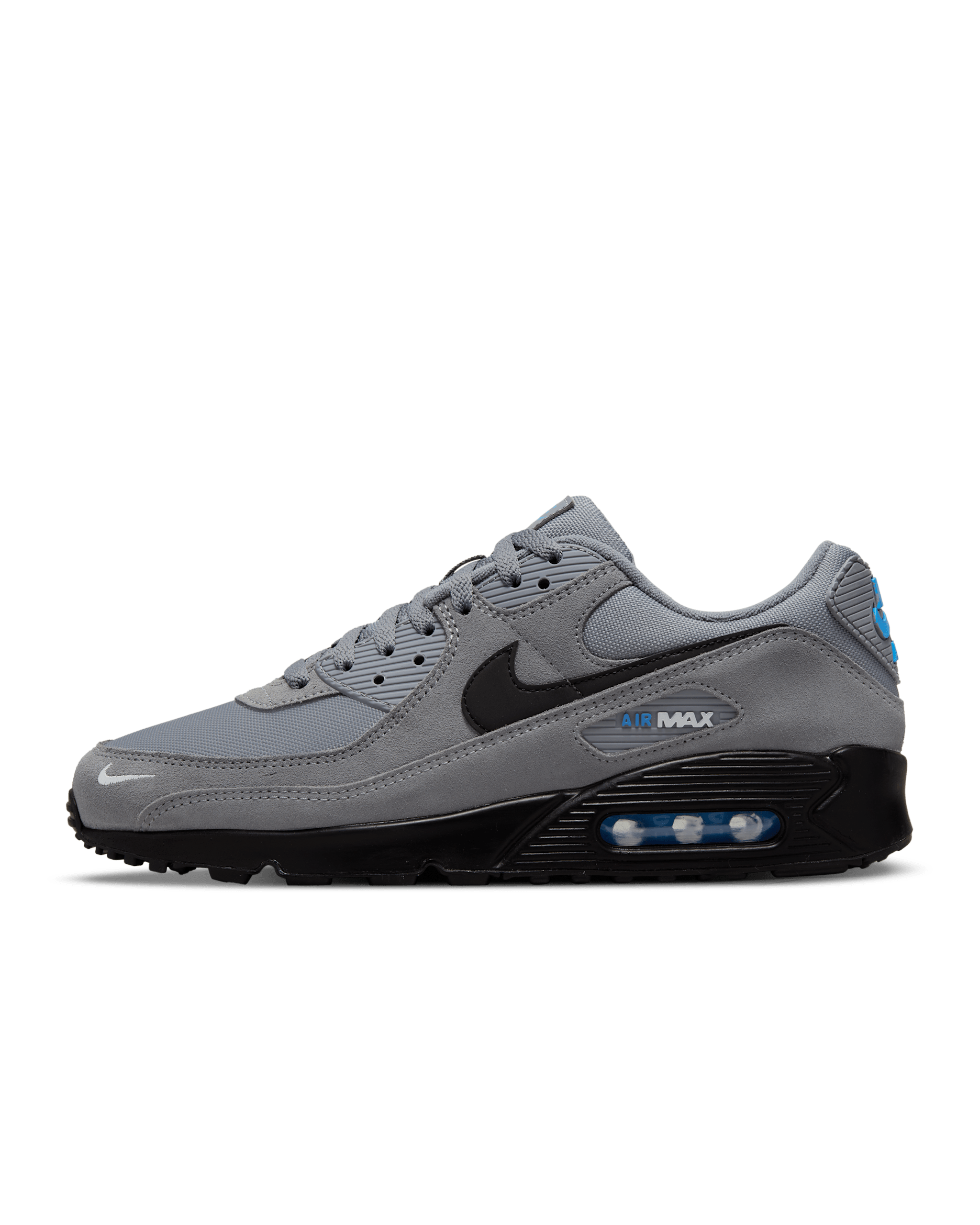 Nike Air Max 90 Erkek Ayakkabısı - Smoke Grey/Light Photo Blue/Metallic Silver/Siyah
