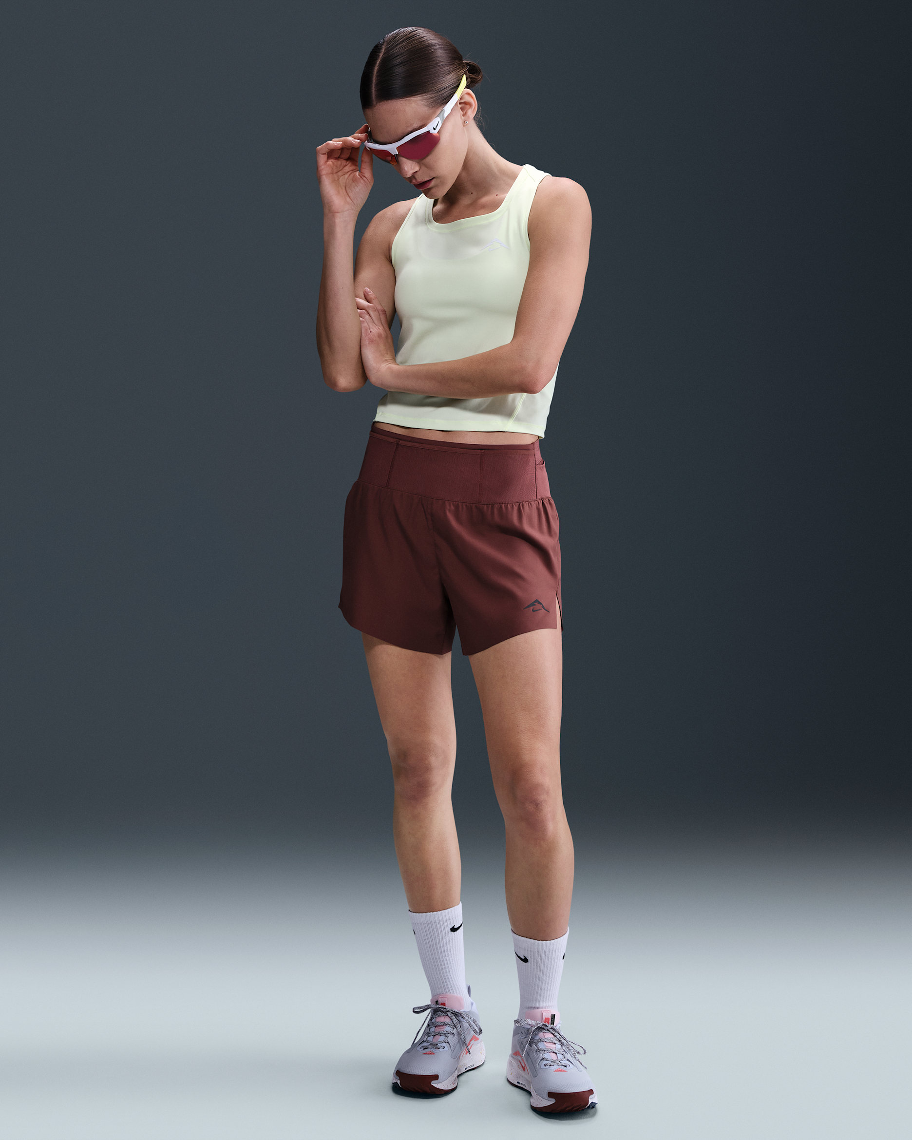 Nike Trail Women's Dri-FIT Brief-Lined Running Shorts - Red Sepia/Black