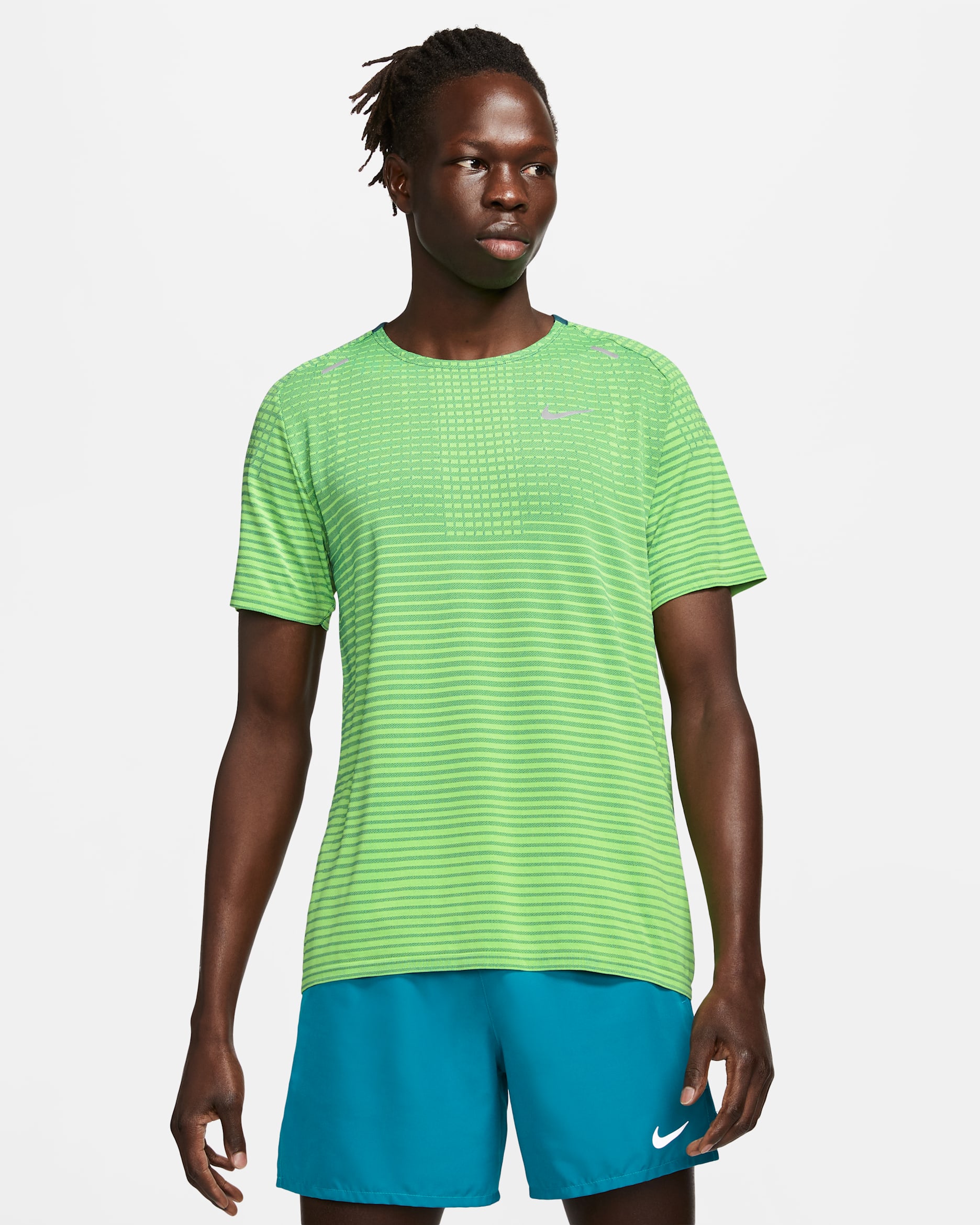 Nike TechKnit Ultra Men's Running Top - Dark Teal Green/Ghost Green