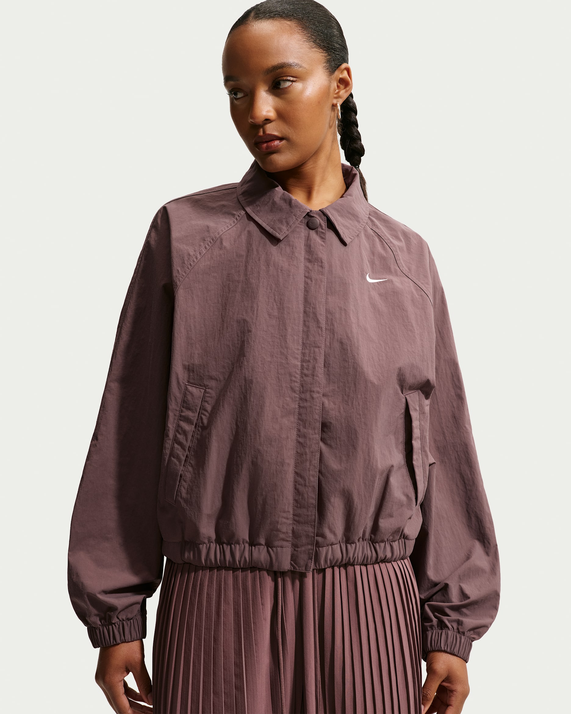 Chamarra de coach oversized para mujer Nike Sportswear - Tatuaje/Vela