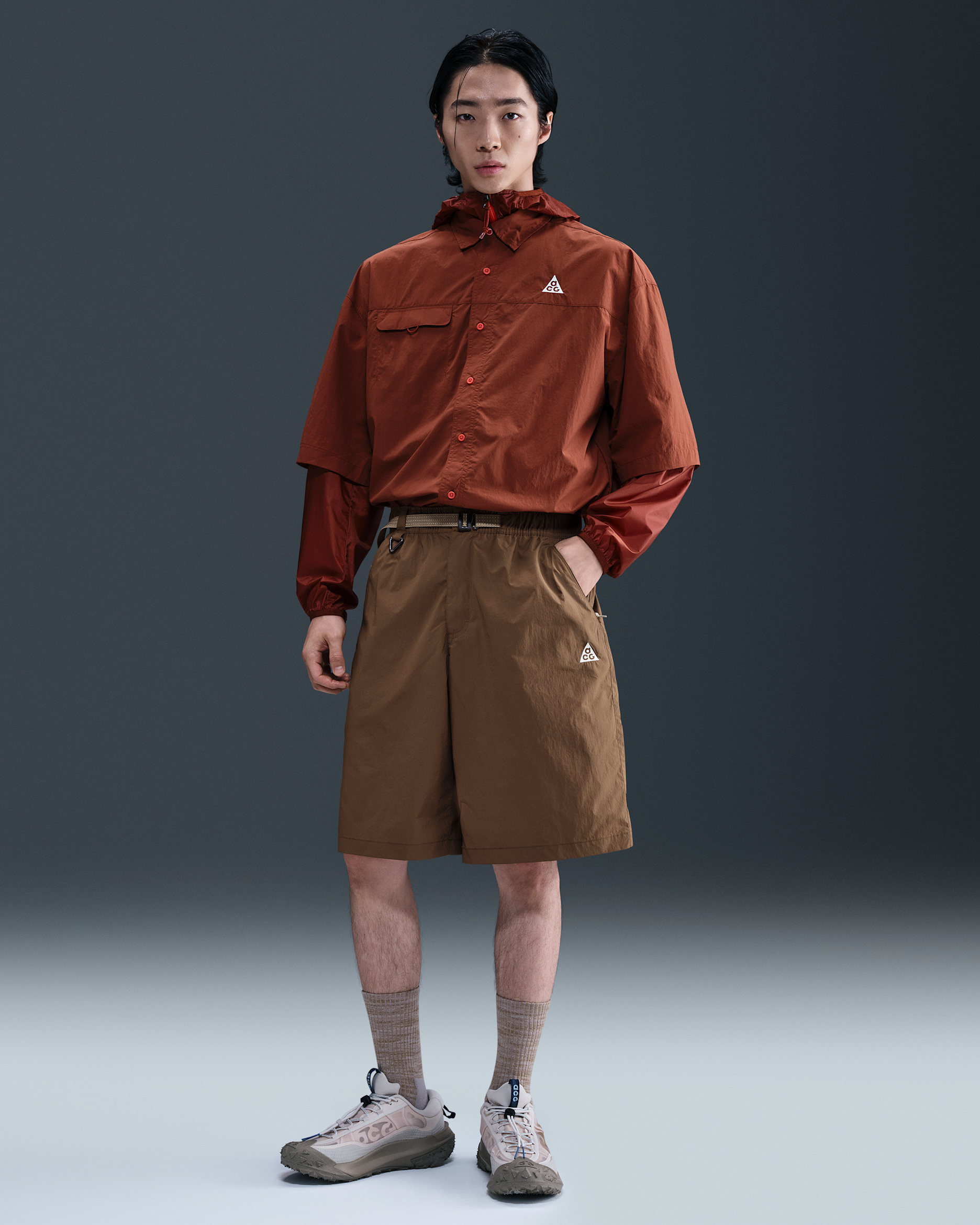 Nike ACG 'Orb Weaver' UV Repel Oversized Shorts - Mosswood Brown/Parachute Beige/Light Khaki/Summit White