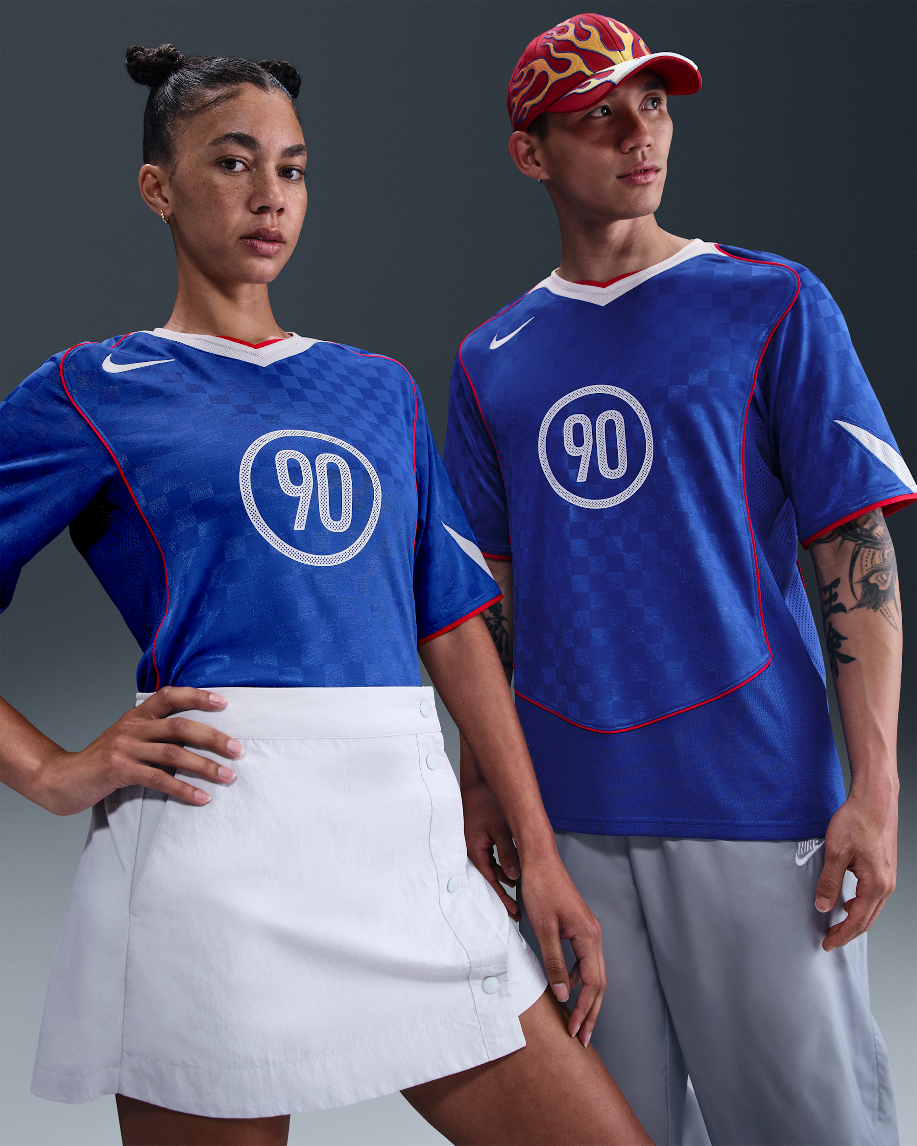 Nike Total 90 Men's Dri-FIT Soccer Jersey - Game Royal/White/Sport Red/White