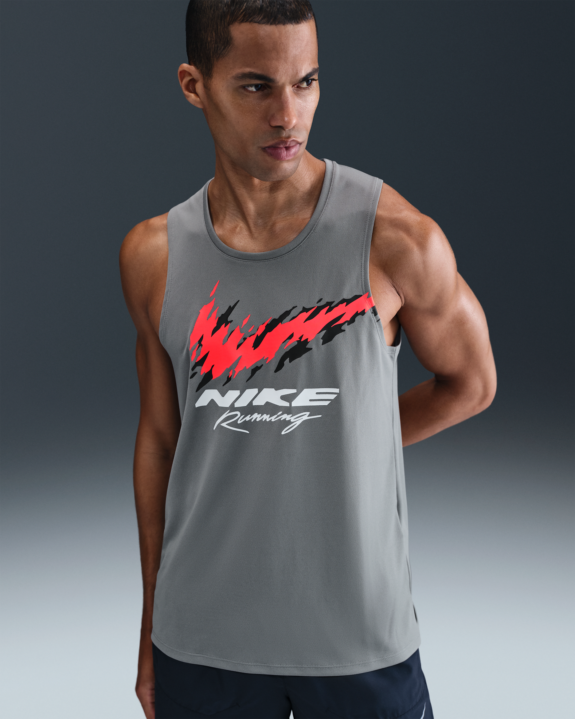 Nike Miler Men's Dri-FIT Running Tank Top - Smoke Grey