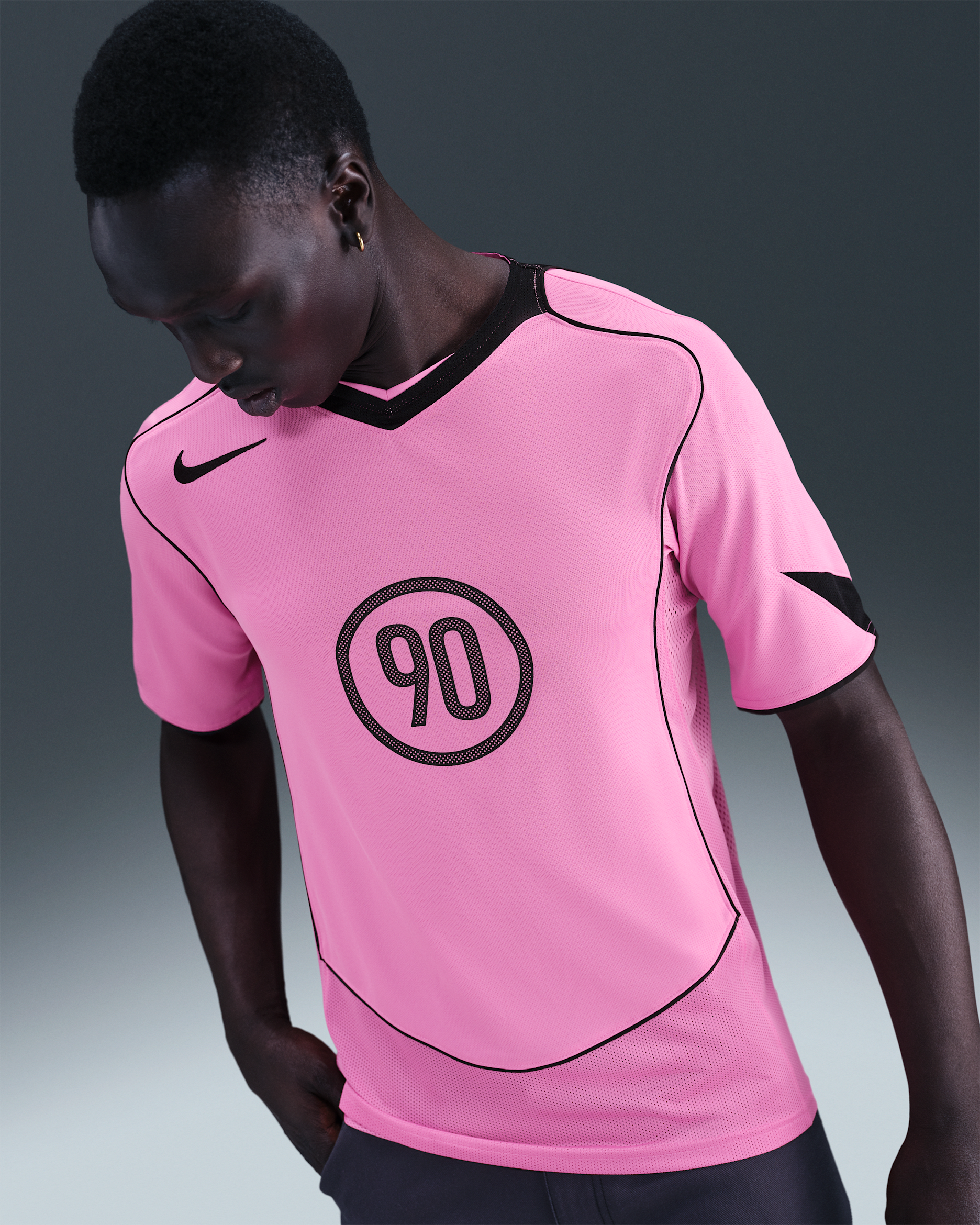 Nike Total 90 Men's Dri-FIT Short-Sleeve Football Top - Playful Pink/Black/Black/Black