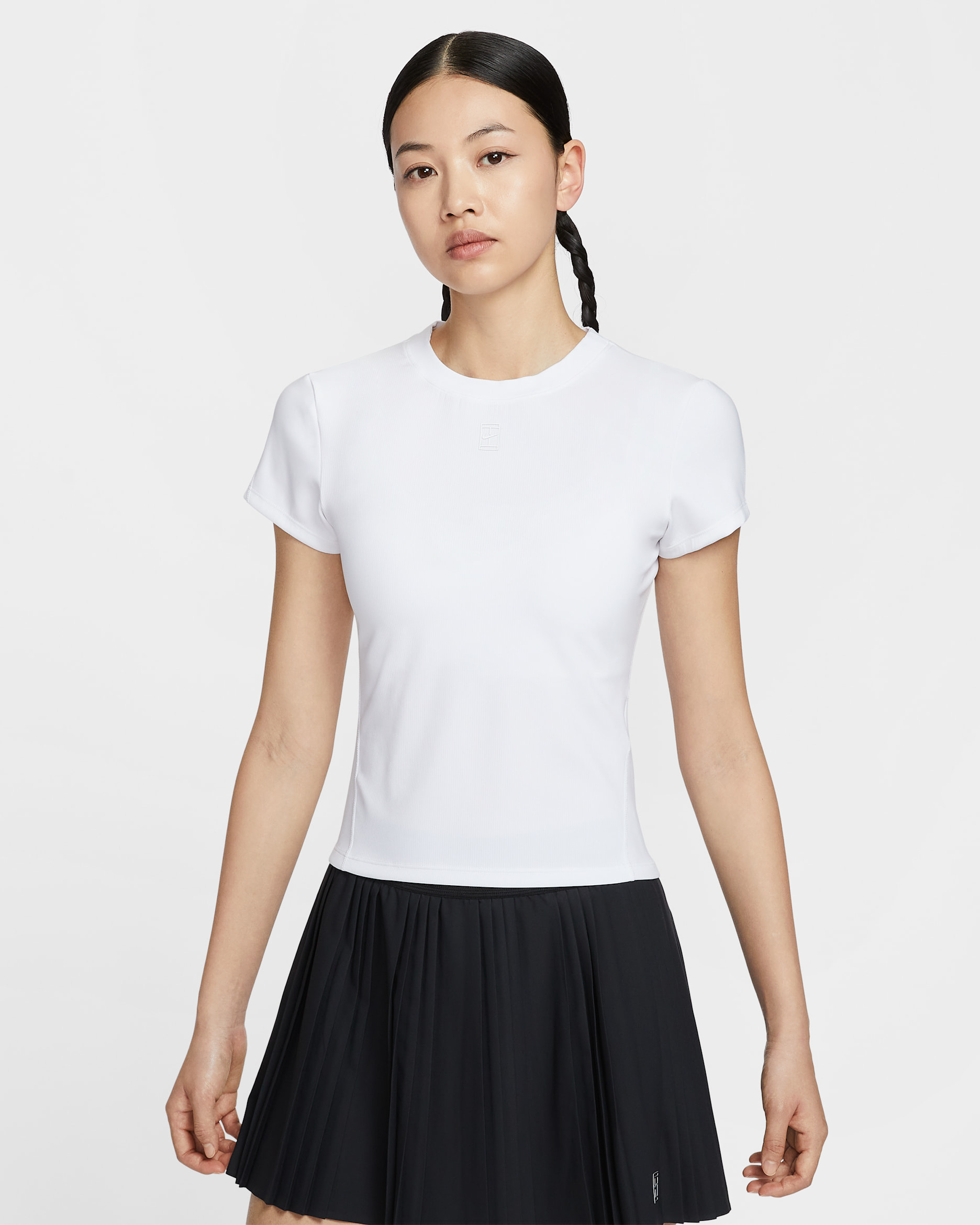 ナイキコート アドバンテージ ウィメンズ Dri-FIT ショートスリーブ テニストップ - ホワイト/ホワイト