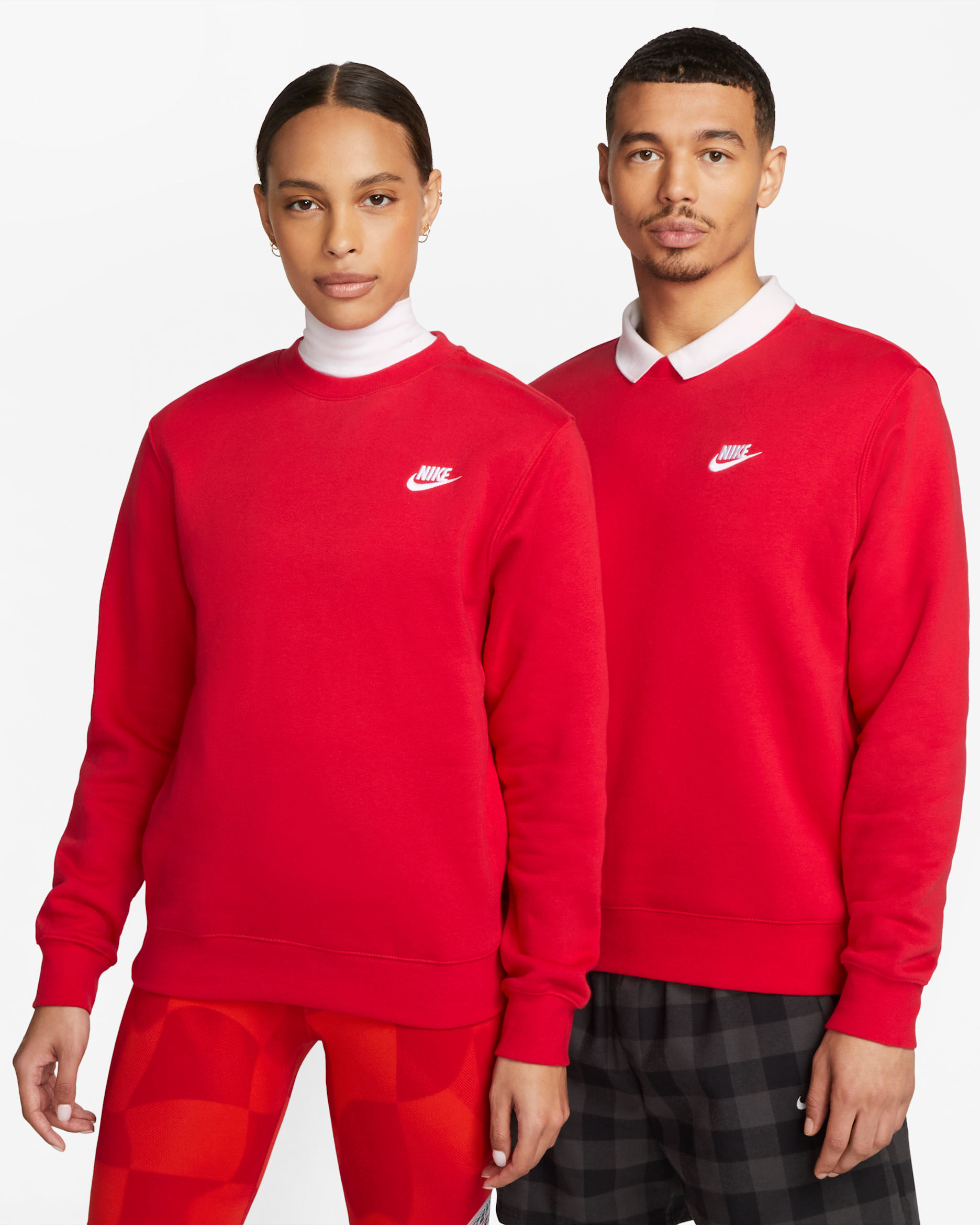 Nike Sportswear Club Fleece Men's Crew - University Red/White