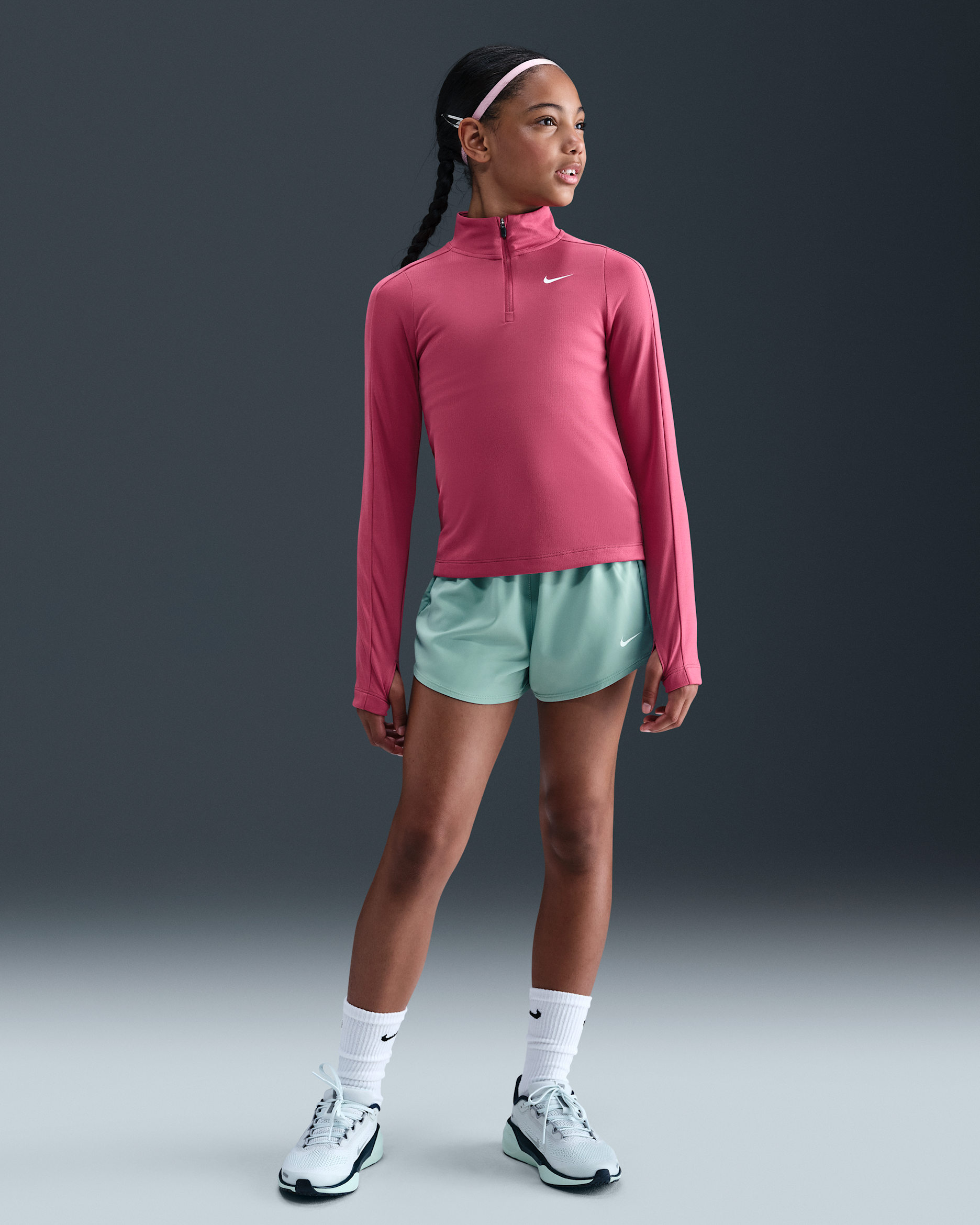 Nike One Girls' Dri-FIT 3" 2-in-1 Shorts - Cannon/White