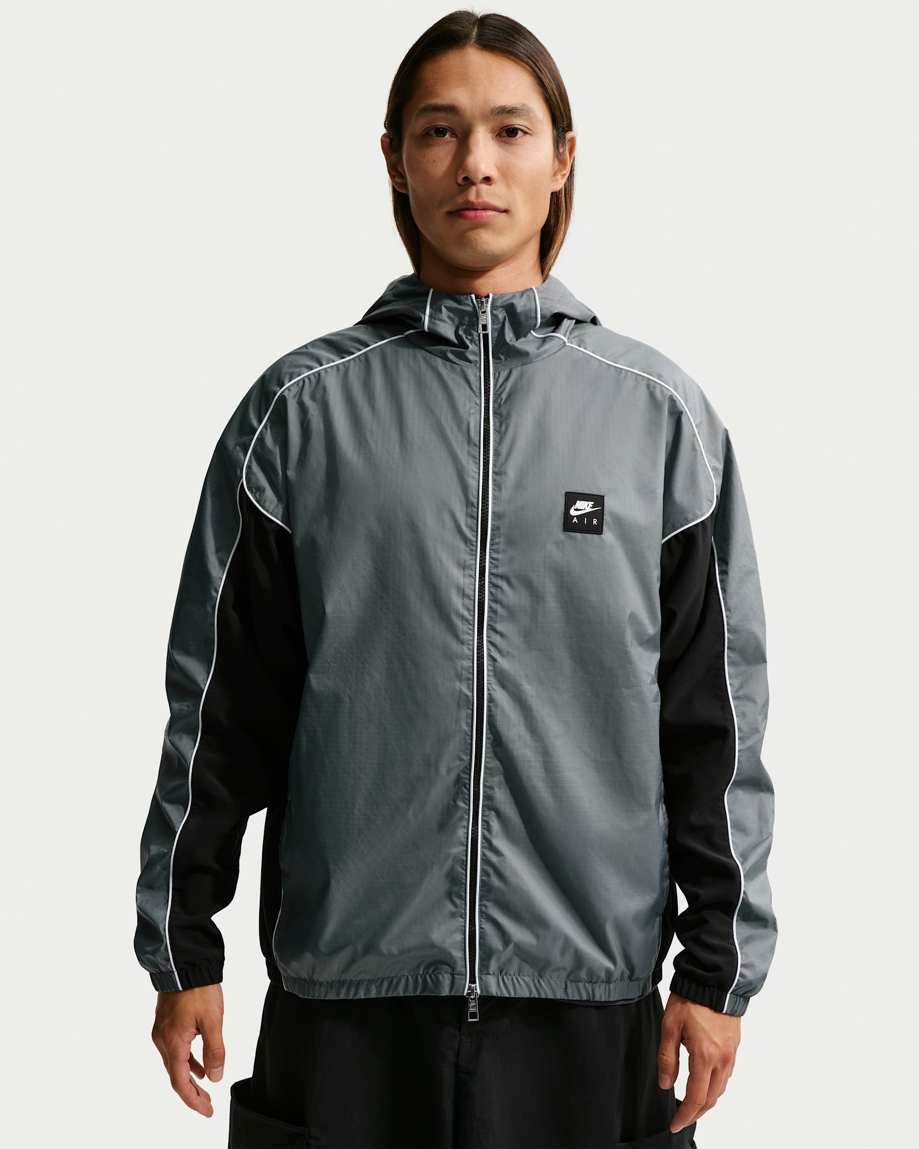 Nike Air Men's Full-Zip Hybrid Utility Jacket - Smoke Grey/Black/White