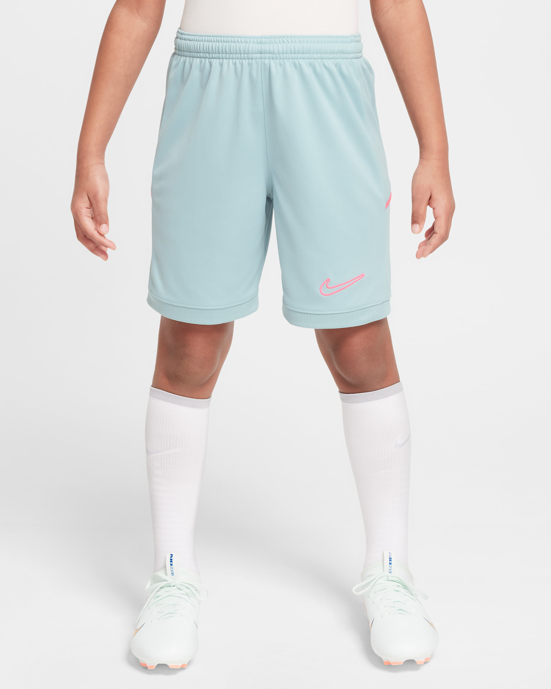 กางเกงฟุตบอลขาสั้น 7 นิ้วเด็กโต Dri-FIT Nike Academy - Ocean Cube/Ocean Cube/Hyper Pink