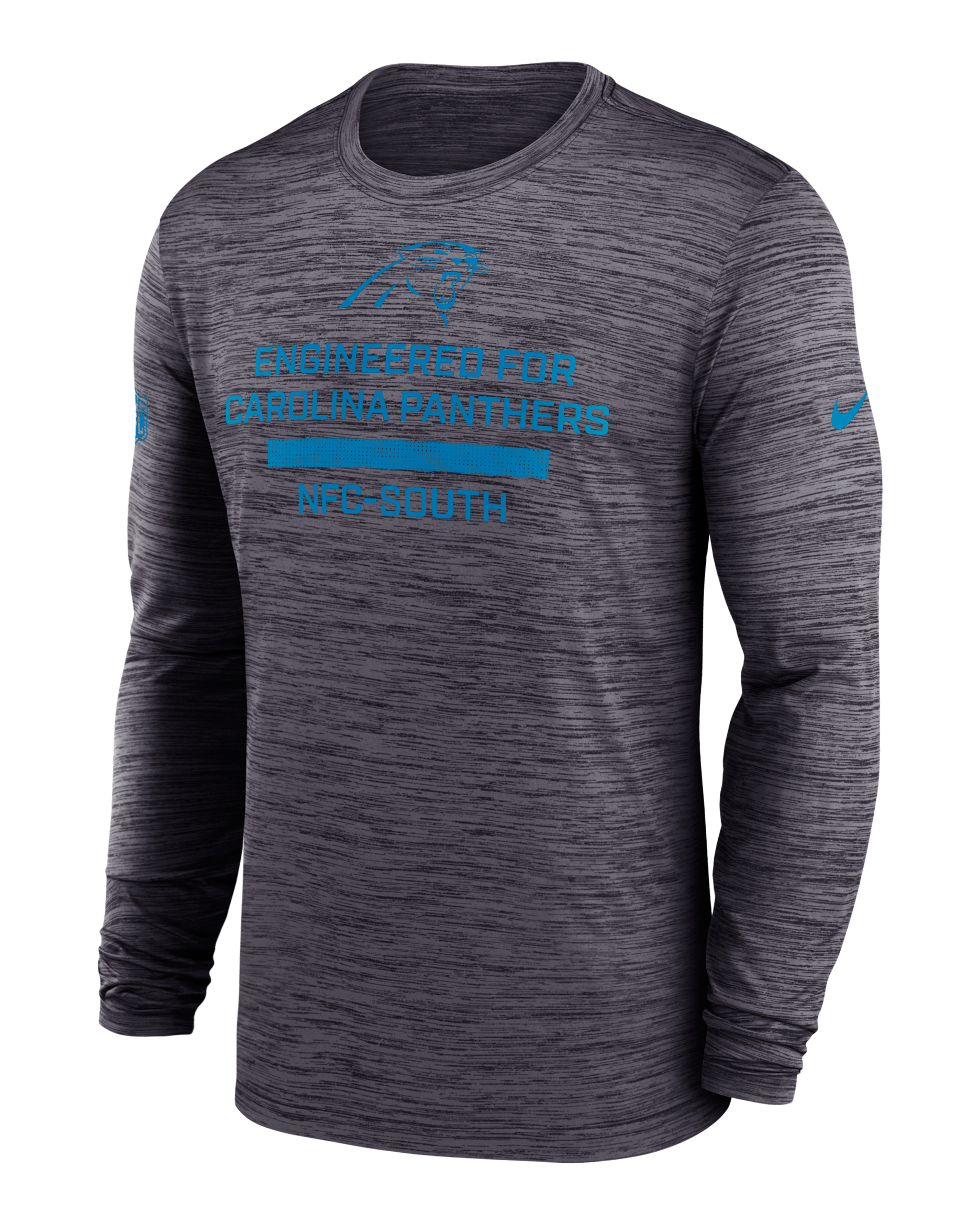 Playera de manga larga Nike Dri-FIT de la NFL para hombre Carolina Panthers Sideline Team Issue Velocity - Negro