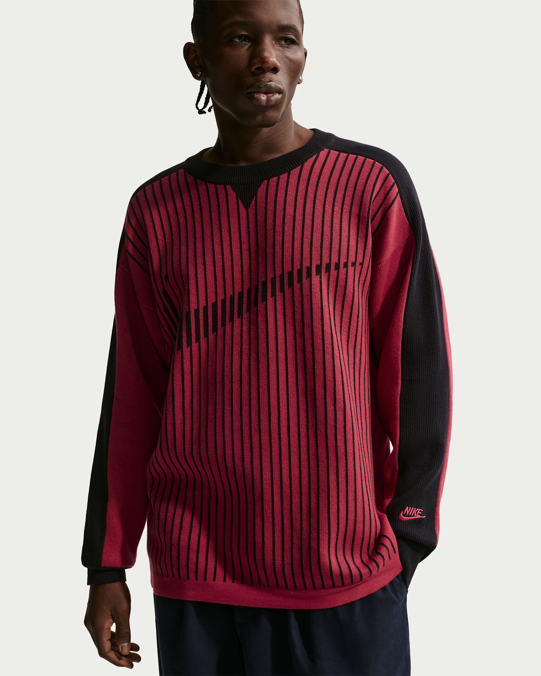 Nike Sportswear Club Men's Jersey Sweater - Team Crimson/Black