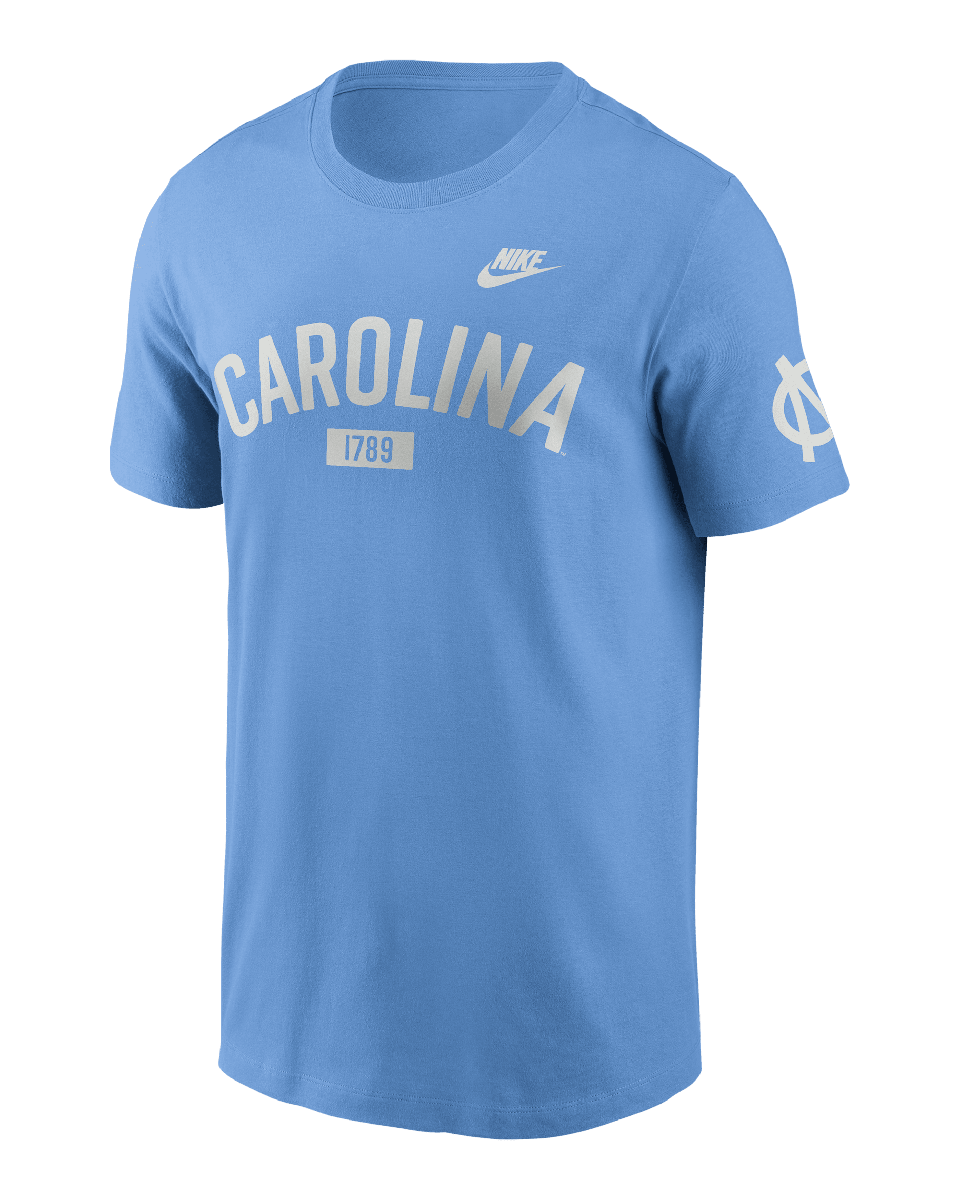 North Carolina Legacy Arch 2-Hit Men's Nike College T-Shirt - Valor Blue