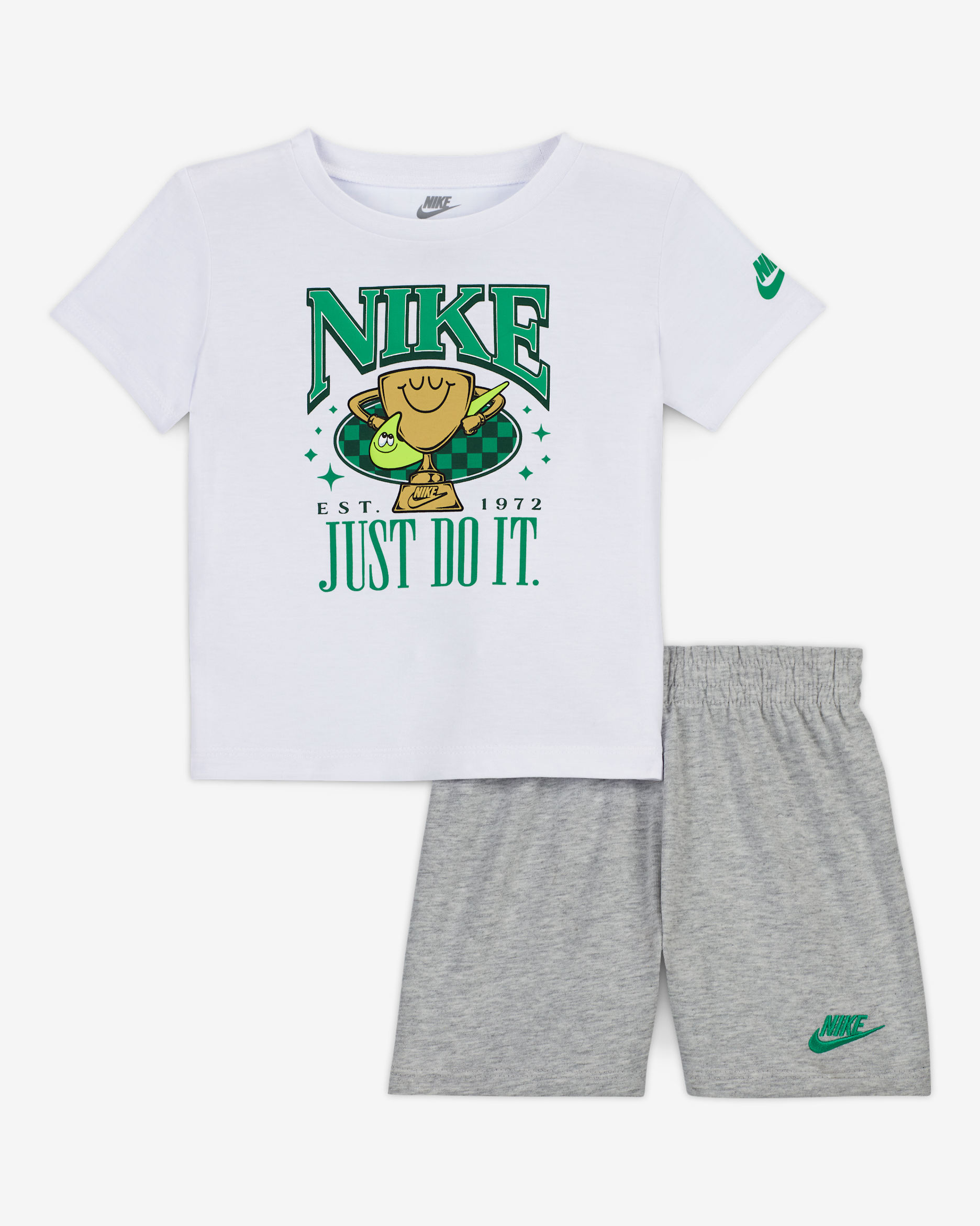 ナイキ エース ユア ゲーム ベビー ジャージー Tシャツ アンド ショートパンツ セットアップ - ライトスモークグレー
