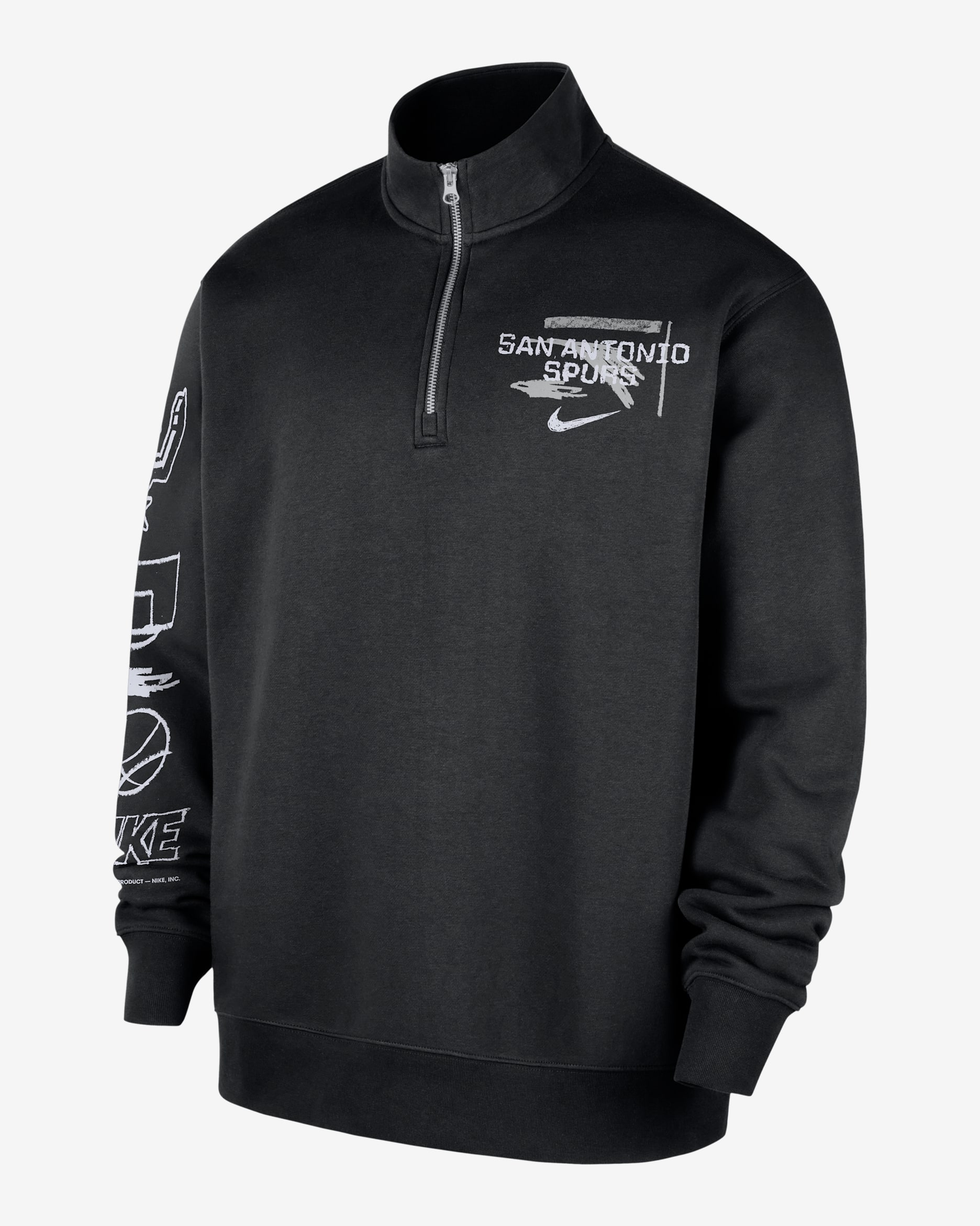 Haut à demi-zip Nike NBA Club San Antonio Spurs Courtside pour homme - Noir