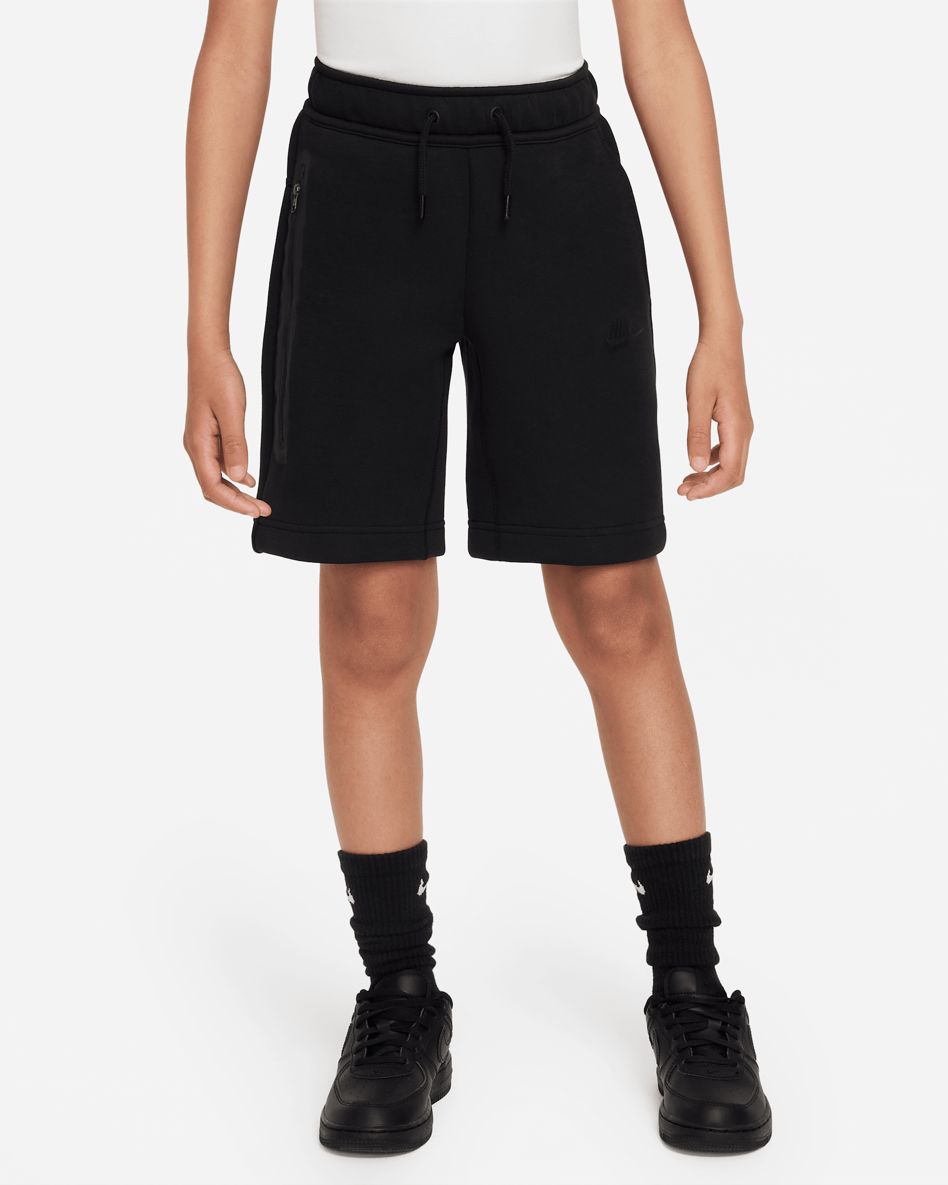 Nike Tech Fleece shorts til store barn (gutt) - Svart/Svart/Svart