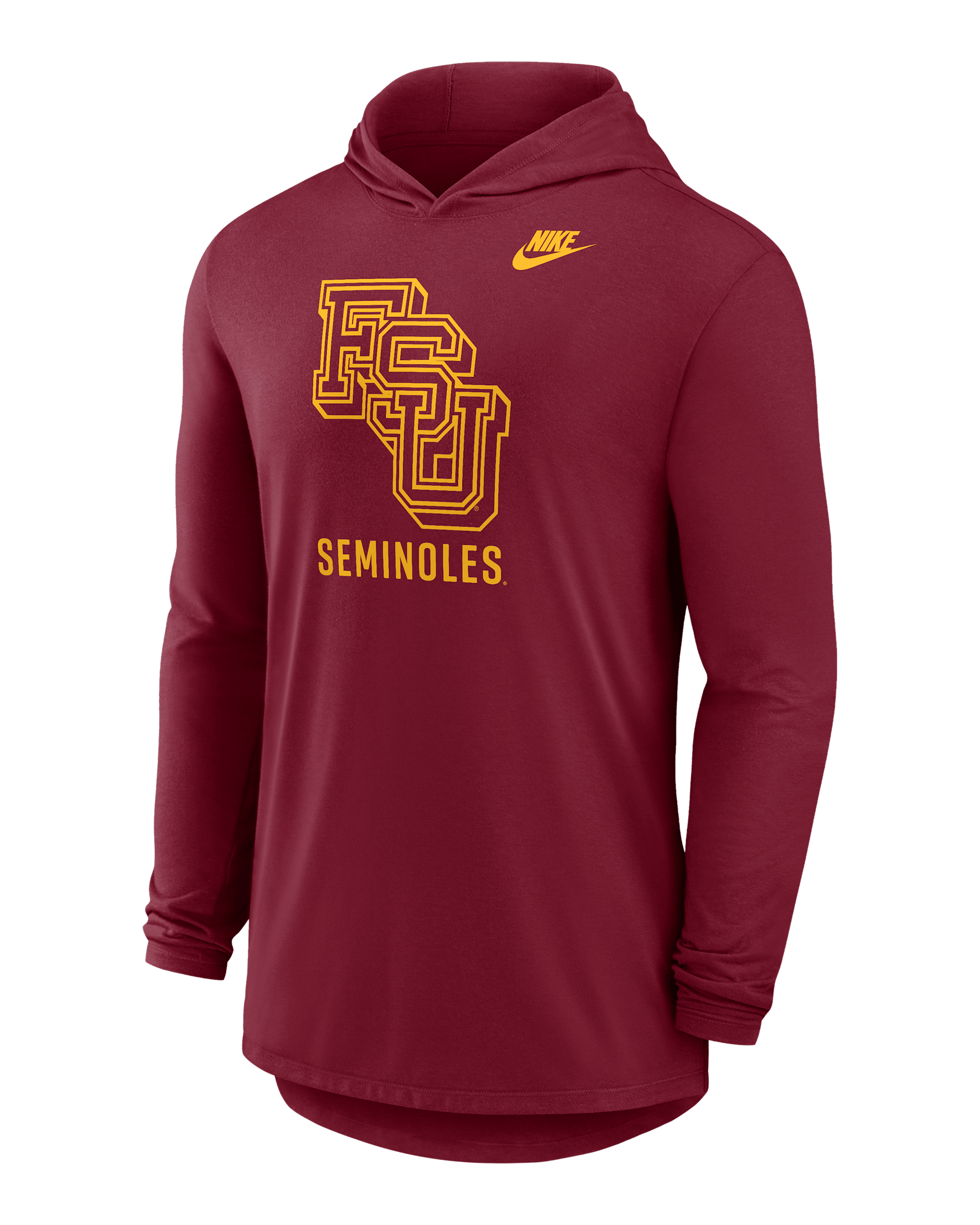 Florida State Legacy Men's Nike Dri-FIT College Long-Sleeve Hooded T-Shirt - Garnet
