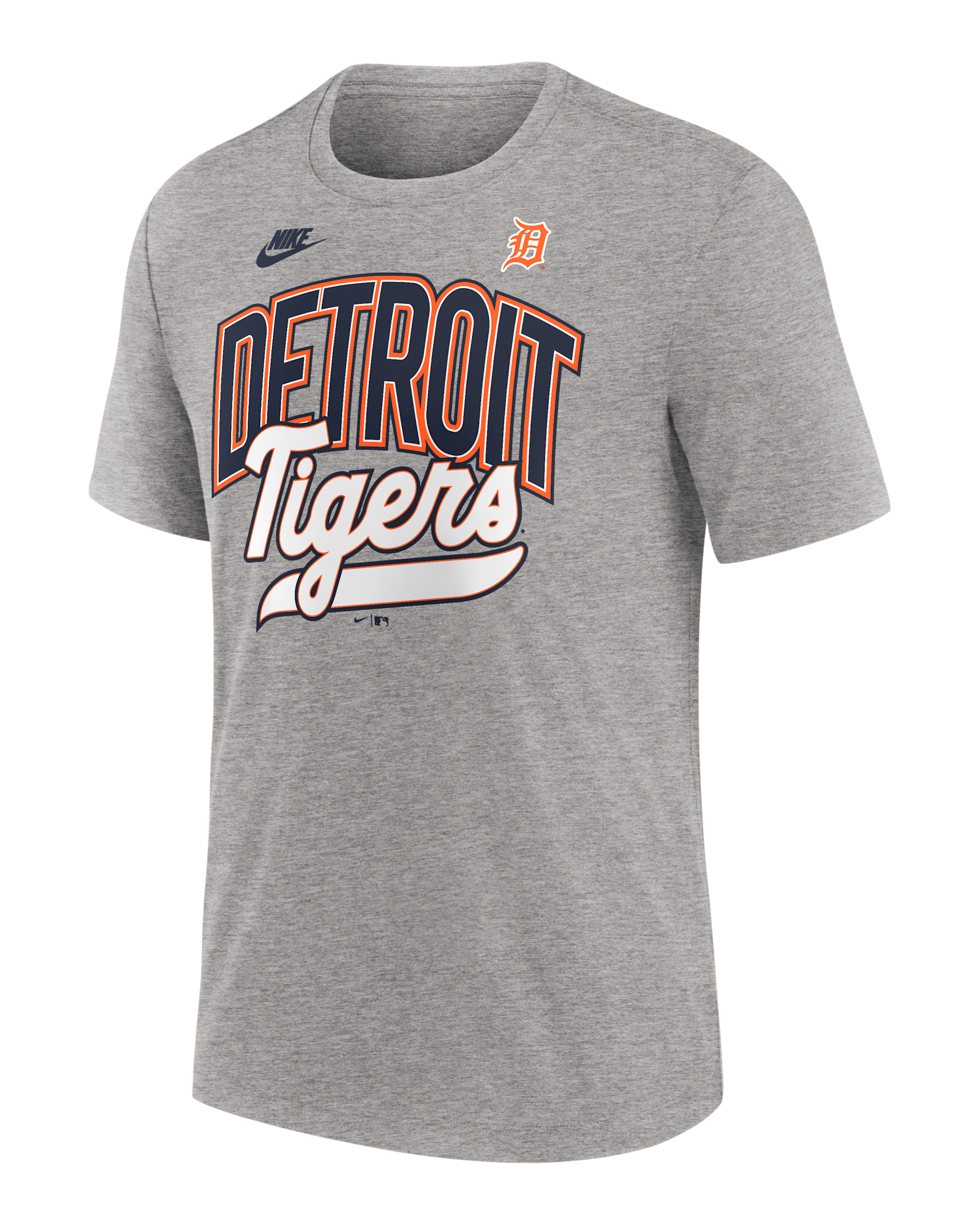 Playera Nike de la MLB para hombre Detroit Tigers Cooperstown Retro - Gris jaspeado