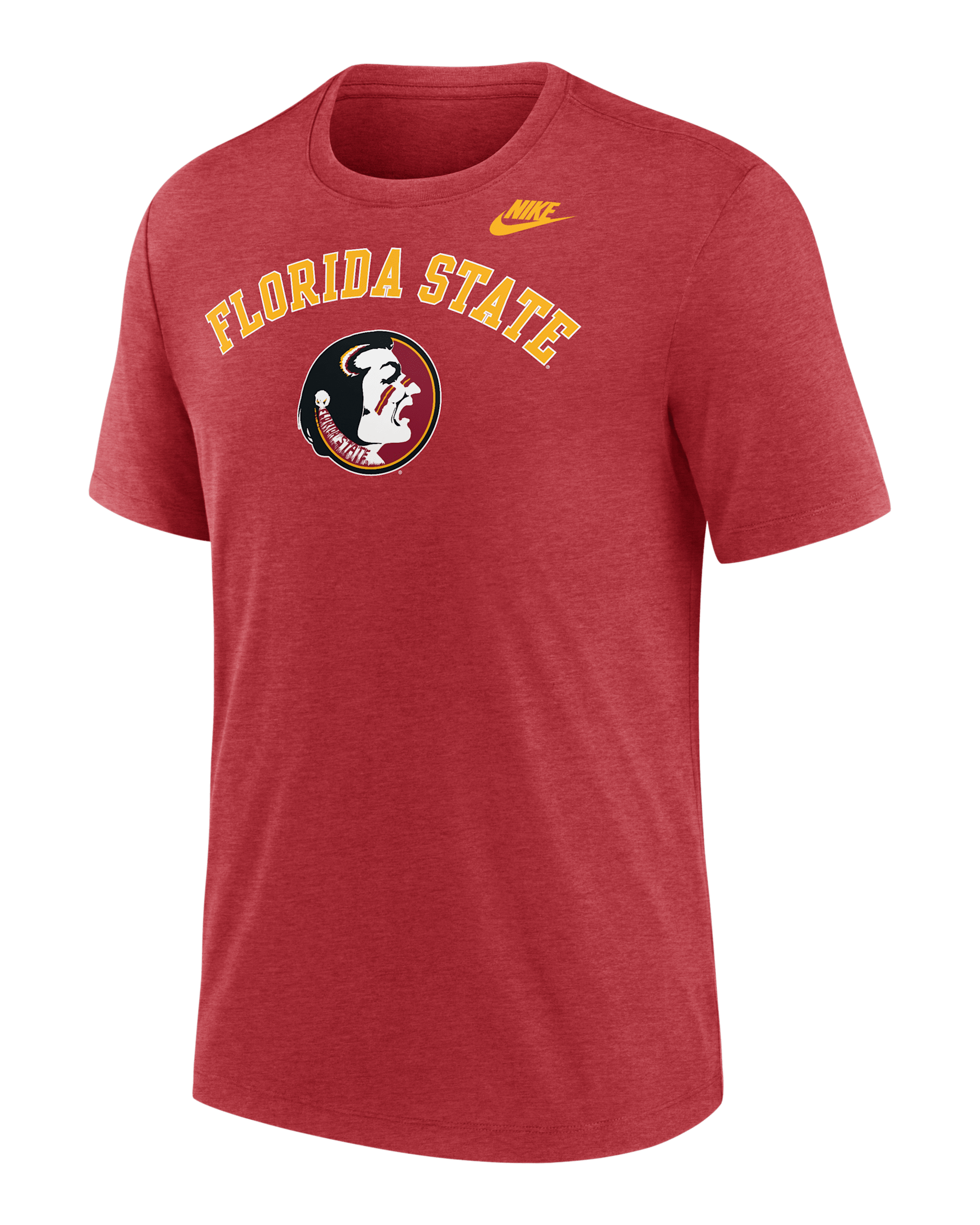 Florida State Legacy Arch Men's Nike College T-Shirt - Dark Team Red Heather