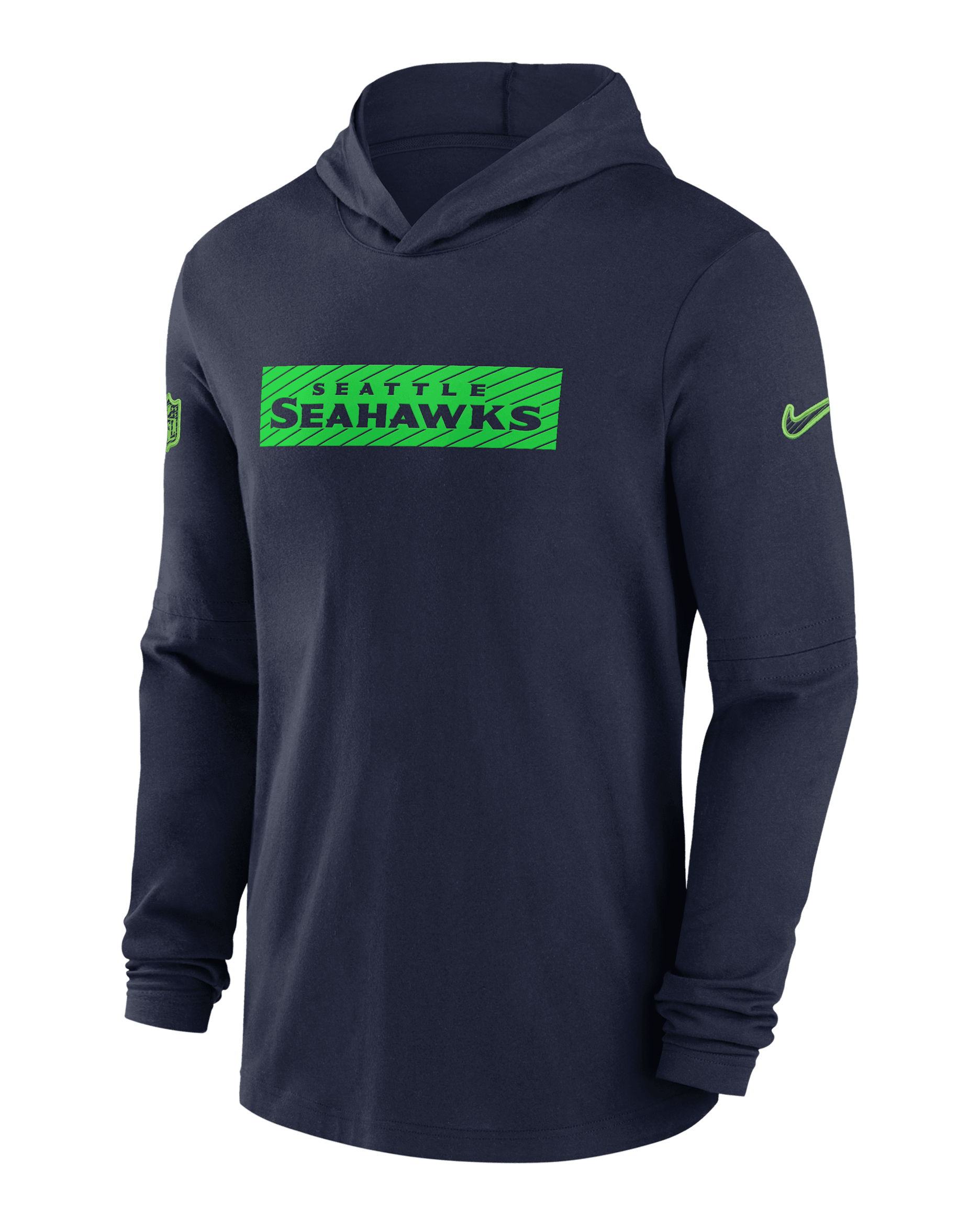 Seattle Seahawks Sideline Men's Nike Dri-FIT NFL Long-Sleeve Hooded Top - Navy