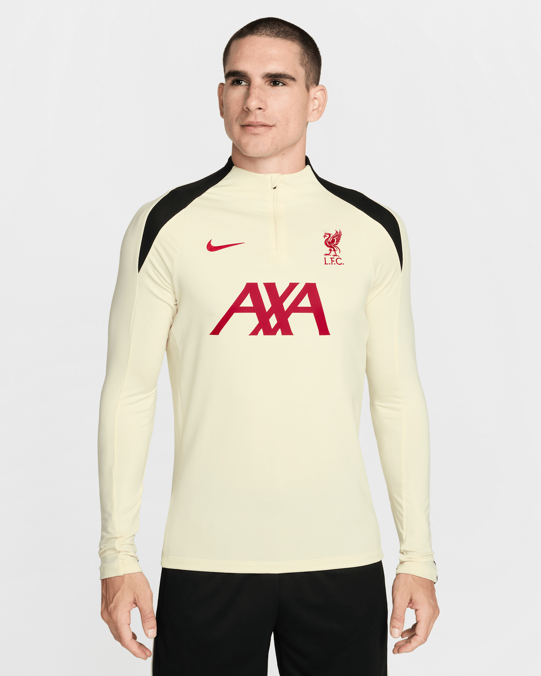 Liverpool F.C. Strike Special Edition Men's Nike Dri-FIT Football Drill Top - Coconut Milk/Coconut Milk/Black/Gym Red