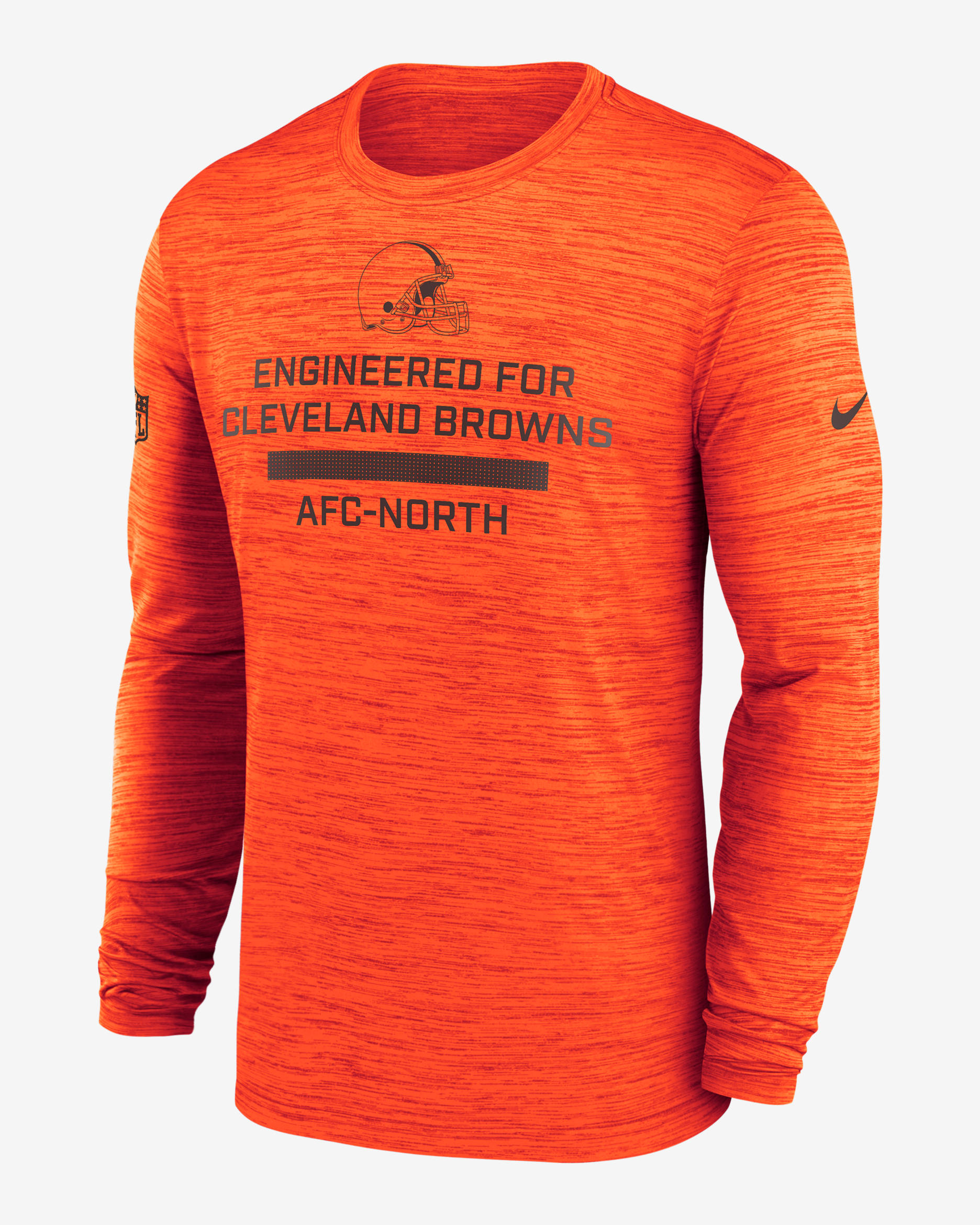 Cleveland Browns Sideline Team Issue Velocity Men's Nike Dri-FIT NFL Long-Sleeve T-Shirt - Orange