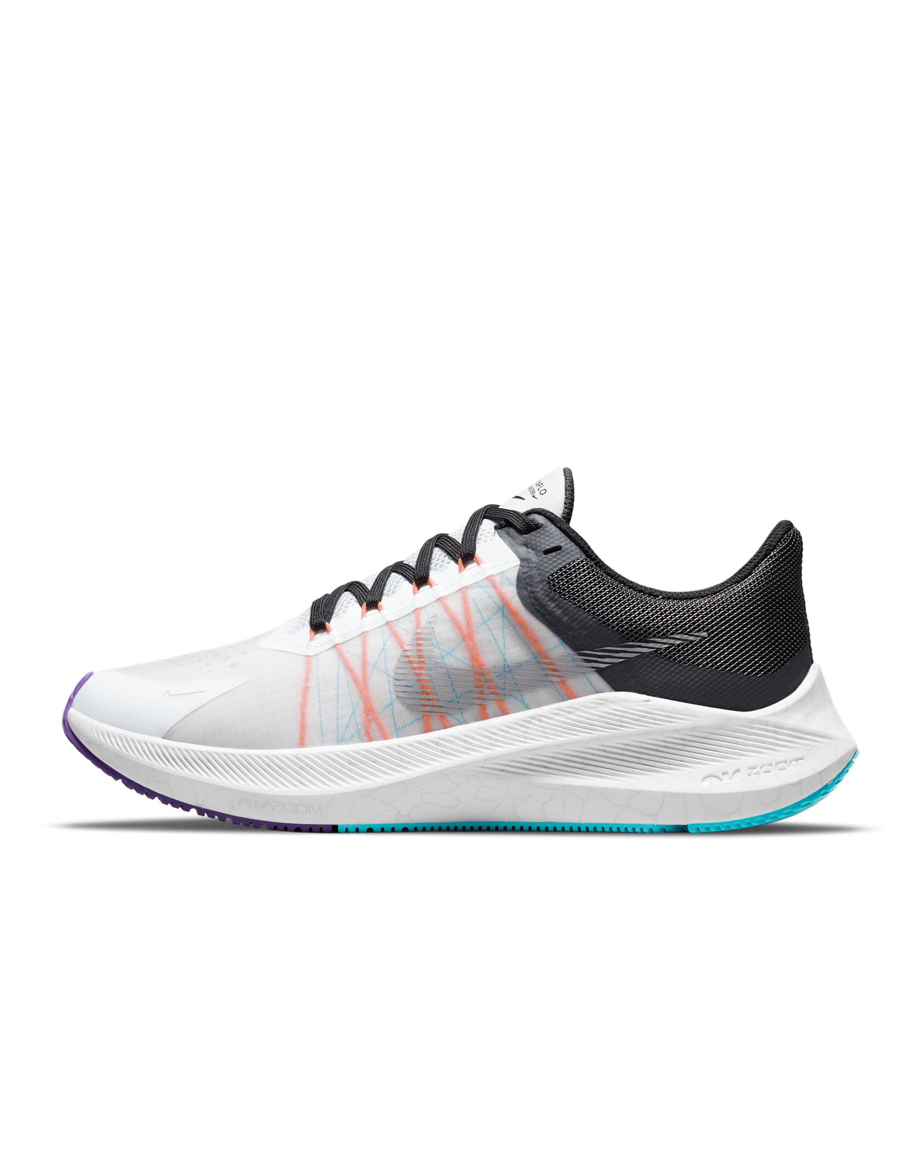 Nike Winflo 8 Women's Road Running Shoes - White/Black/Dark Smoke Grey/Metallic Silver