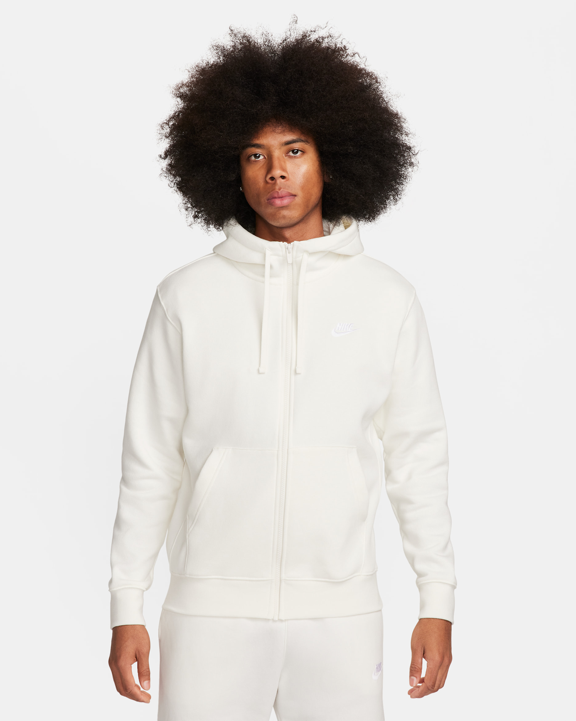 Nike Sportswear Club Fleece Men's Full-Zip Hoodie - Sail/Sail/White