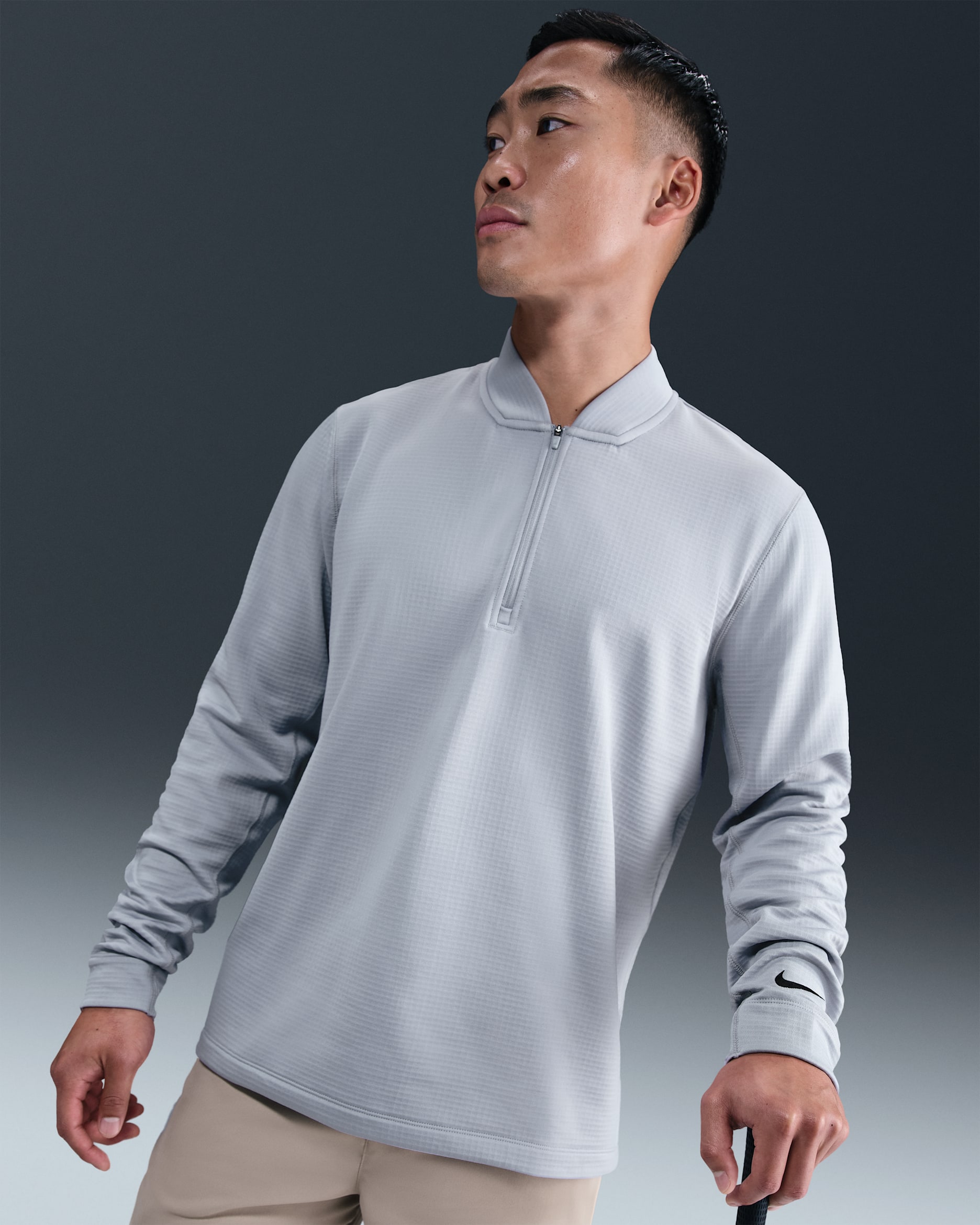 Nike Velocity Men's Therma-FIT 1/2-Zip Golf Top - Wolf Grey/Black
