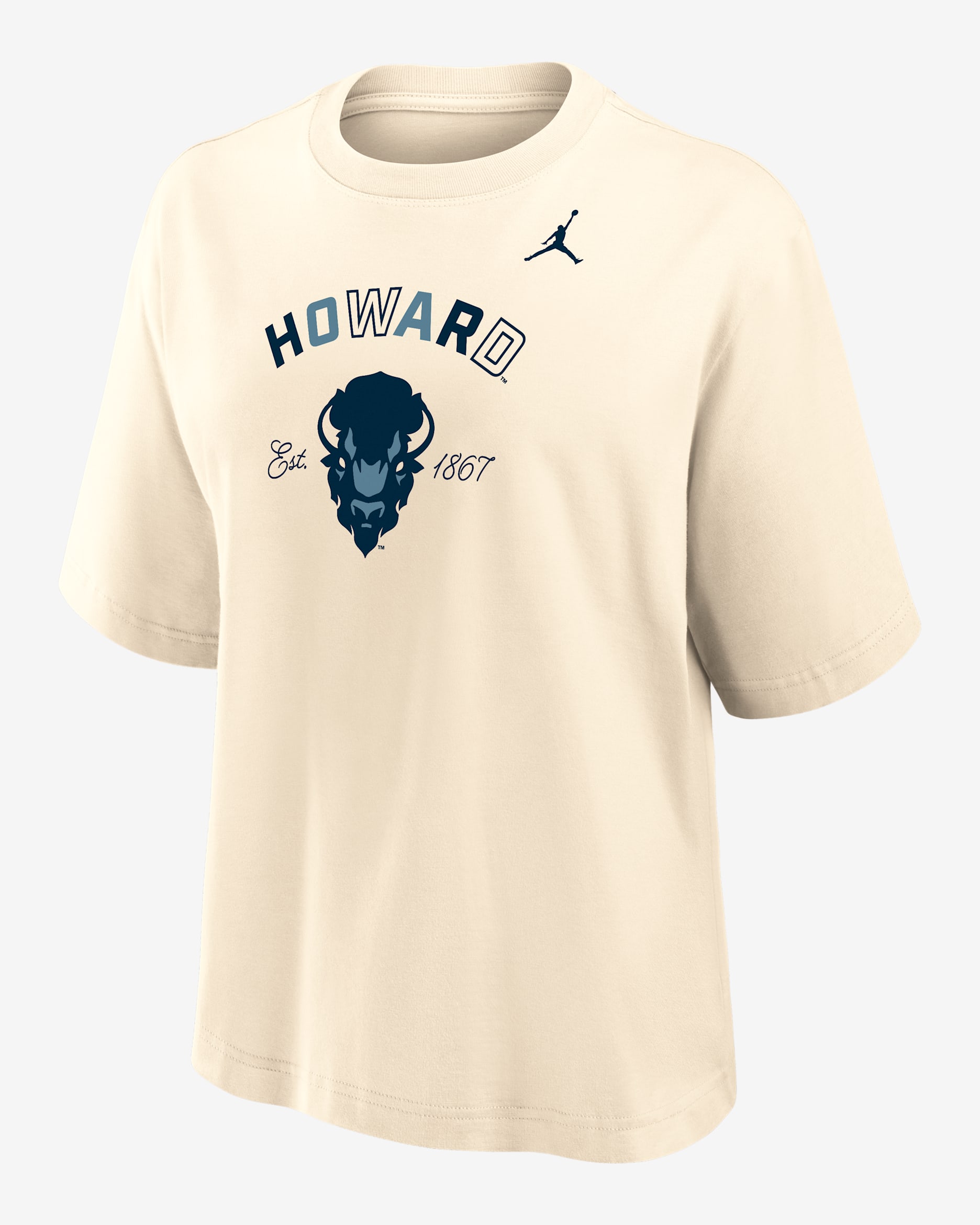 Nike College (Howard University) Women's Boxy Cotton T-Shirt - Natural