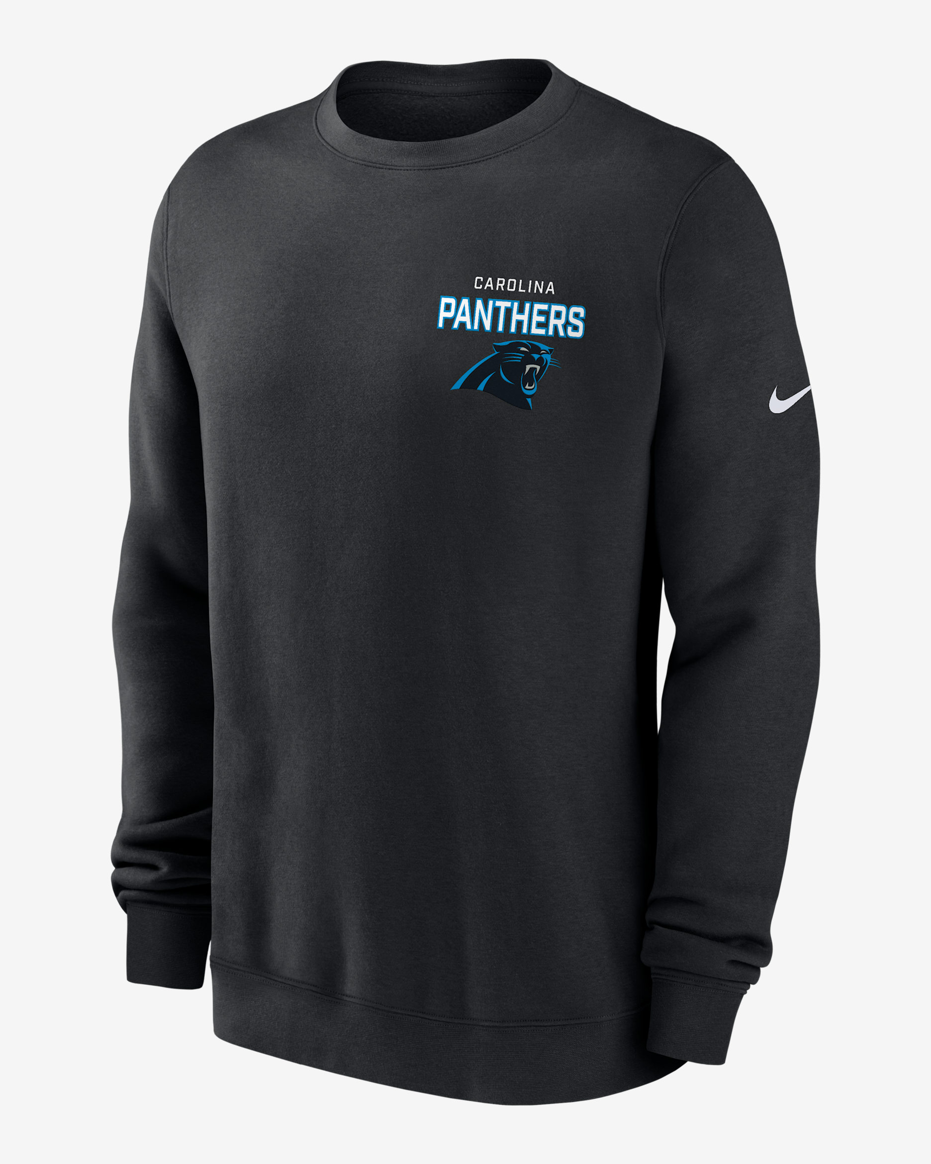 Carolina Panthers Draw Block Club Men's Nike NFL Pullover Crew - Black